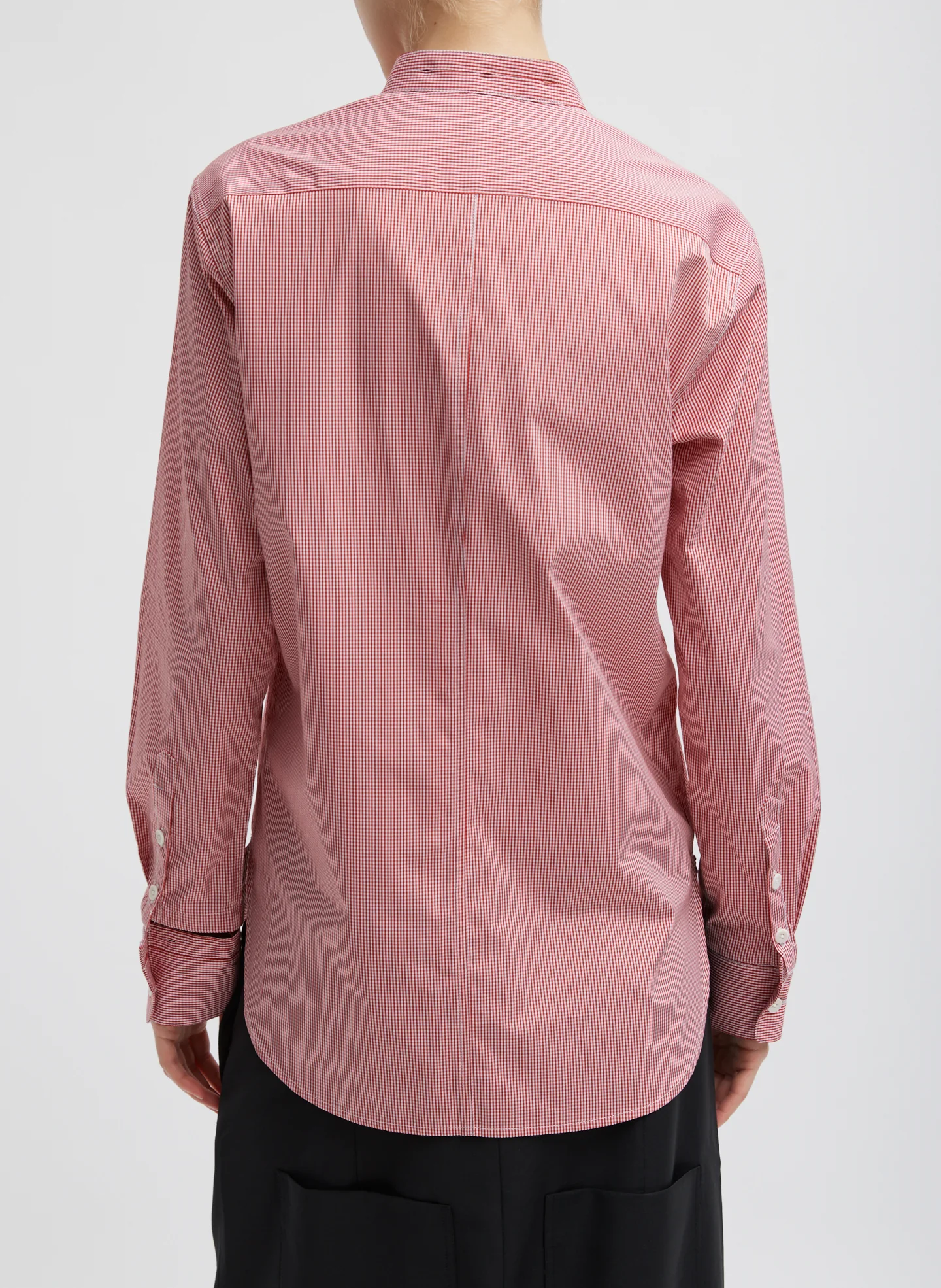 Mini Check Shirting Detached Slim Shirt - Image 5