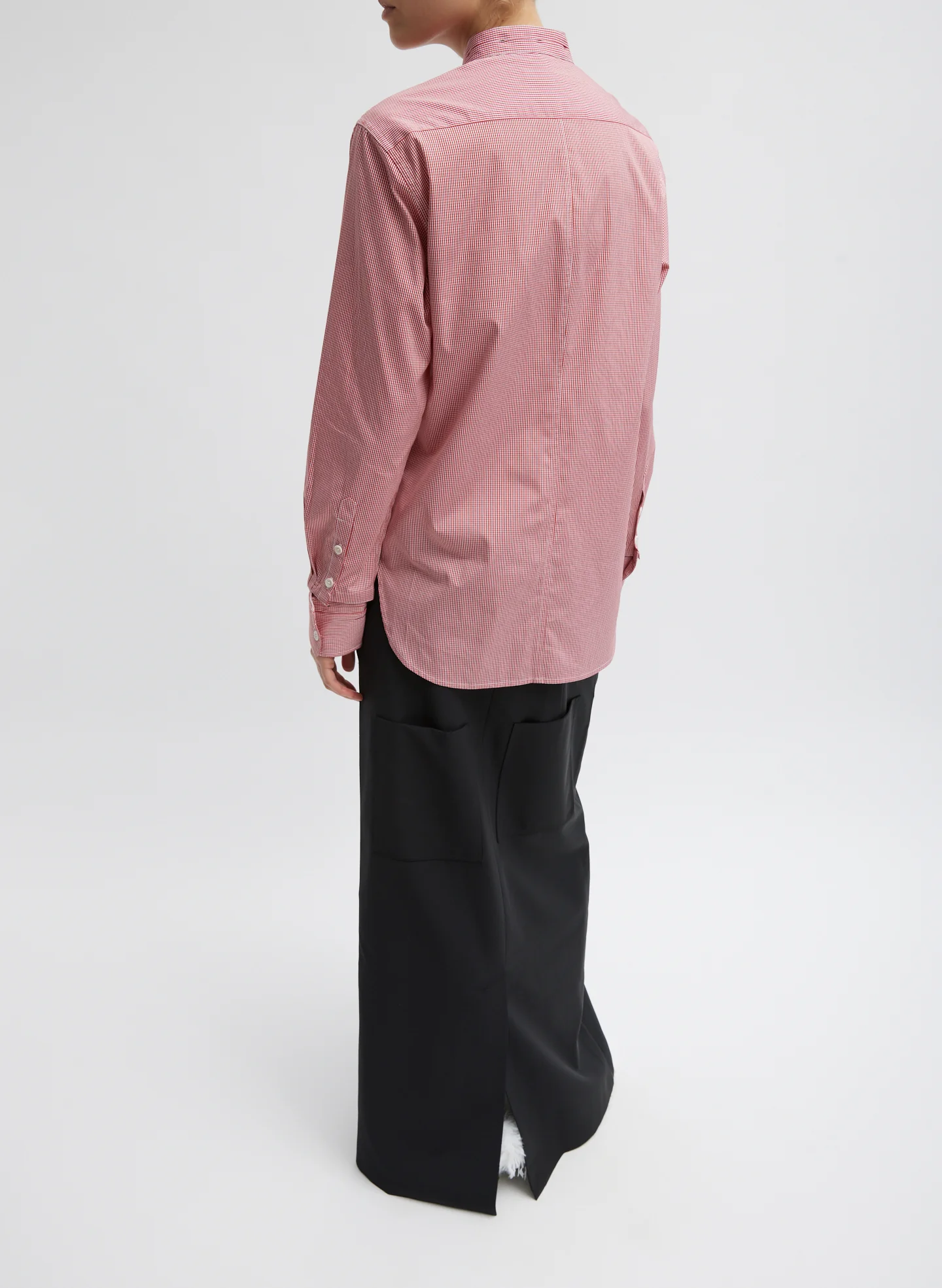 Mini Check Shirting Detached Slim Shirt - Image 7