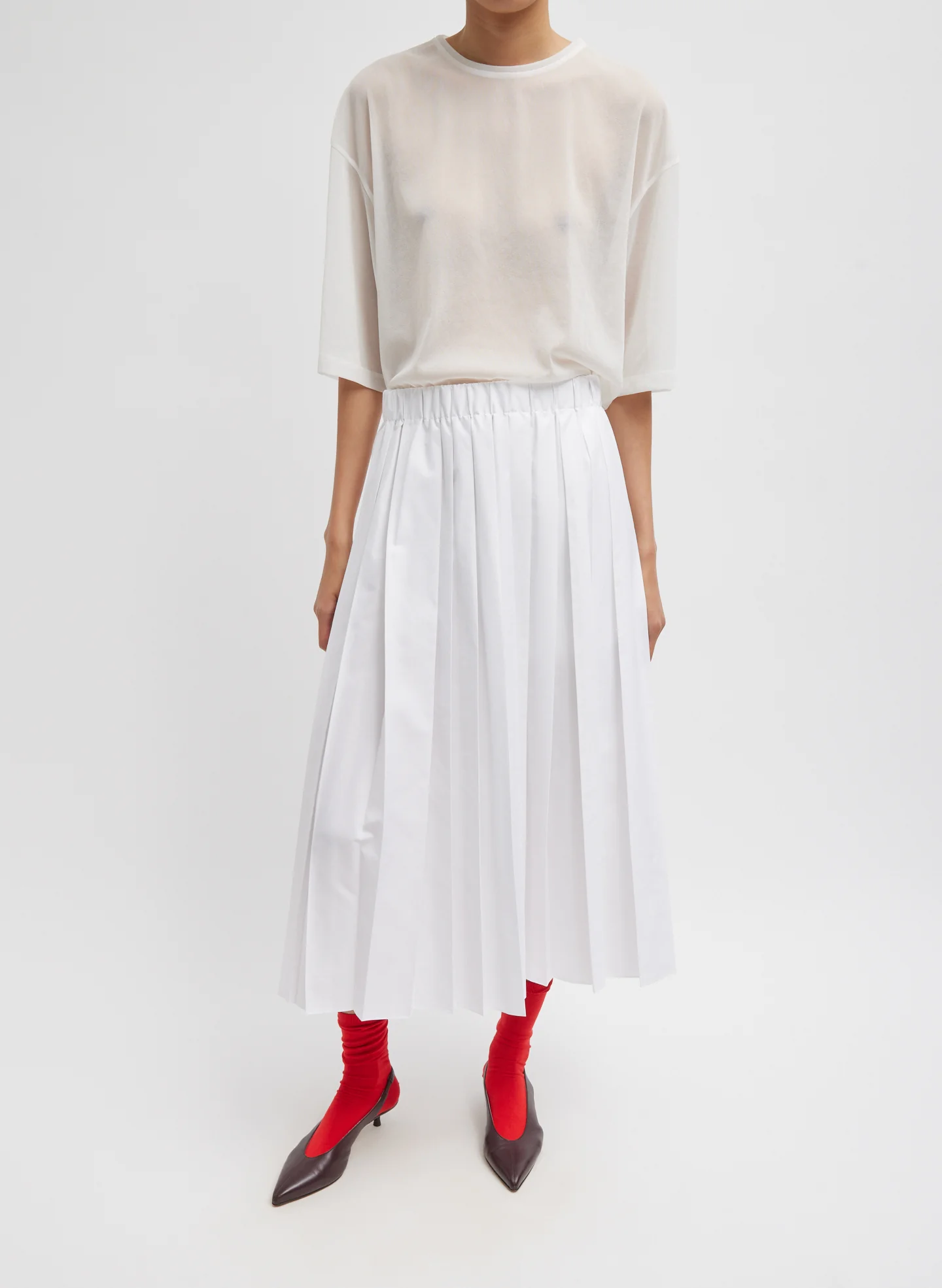 Nylon Pleated Pull On Skirt - Image 7