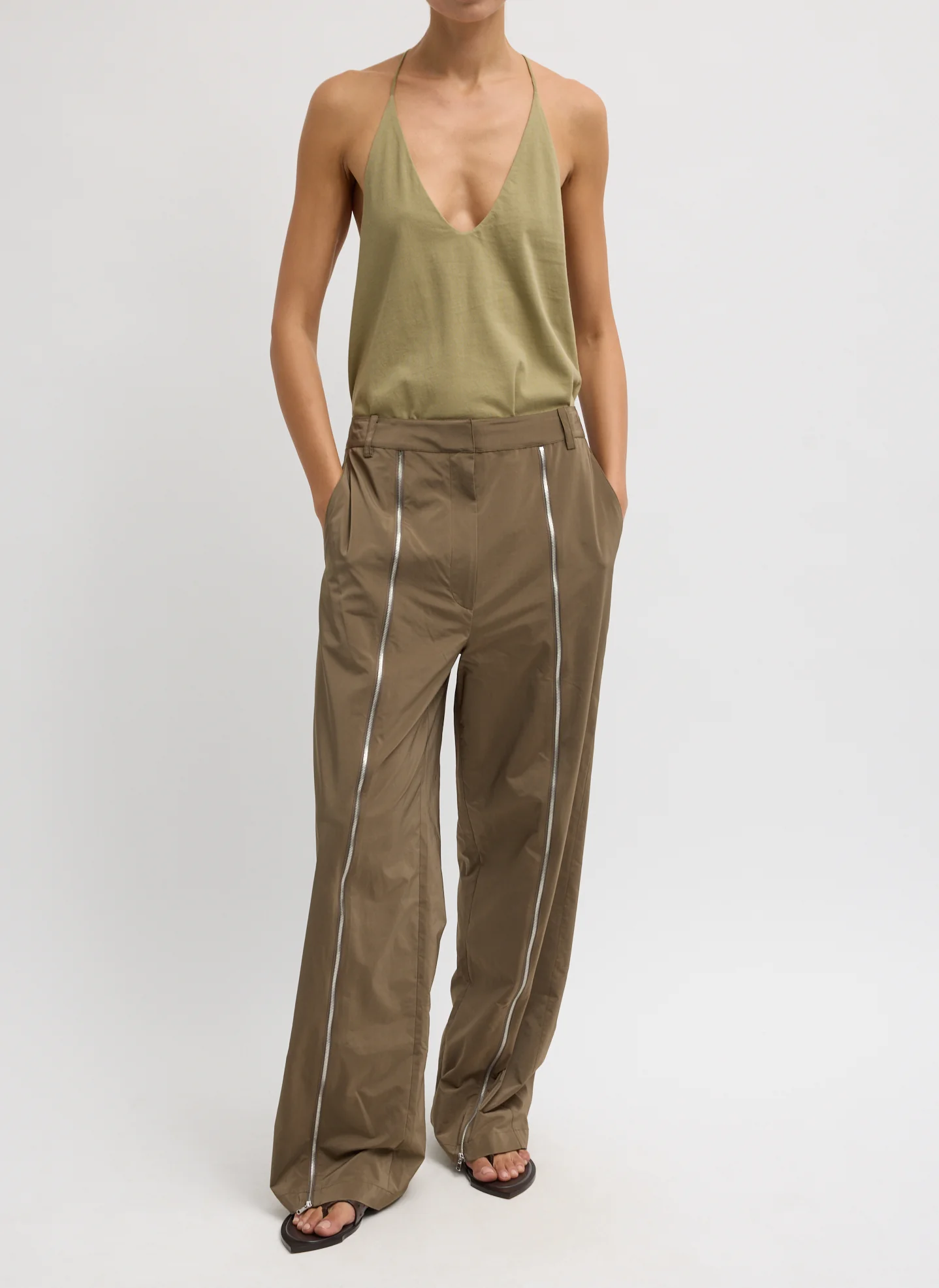 Nylon Zipper Trouser