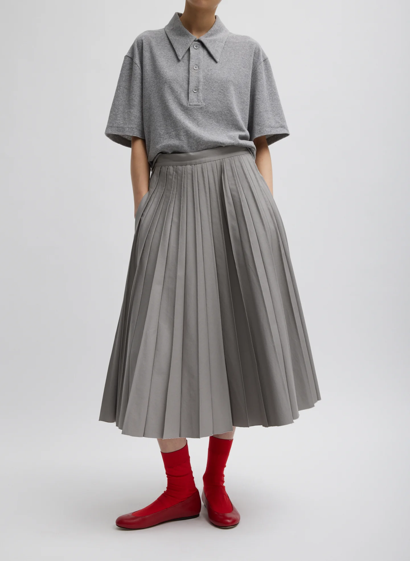 Oliver Cotton Stretch Tricotine Pintucked Skirt
