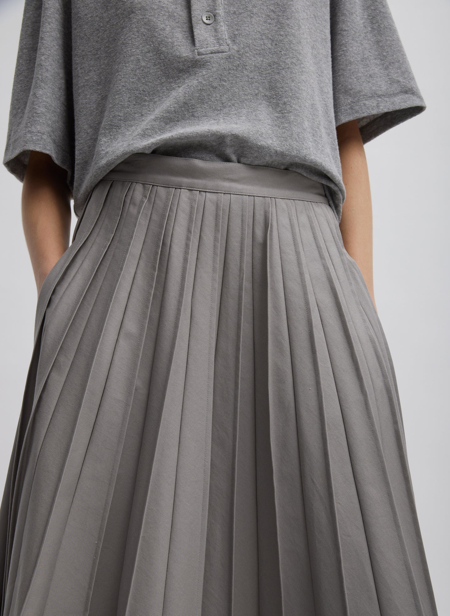 Oliver Cotton Stretch Tricotine Pintucked Skirt - Image 5