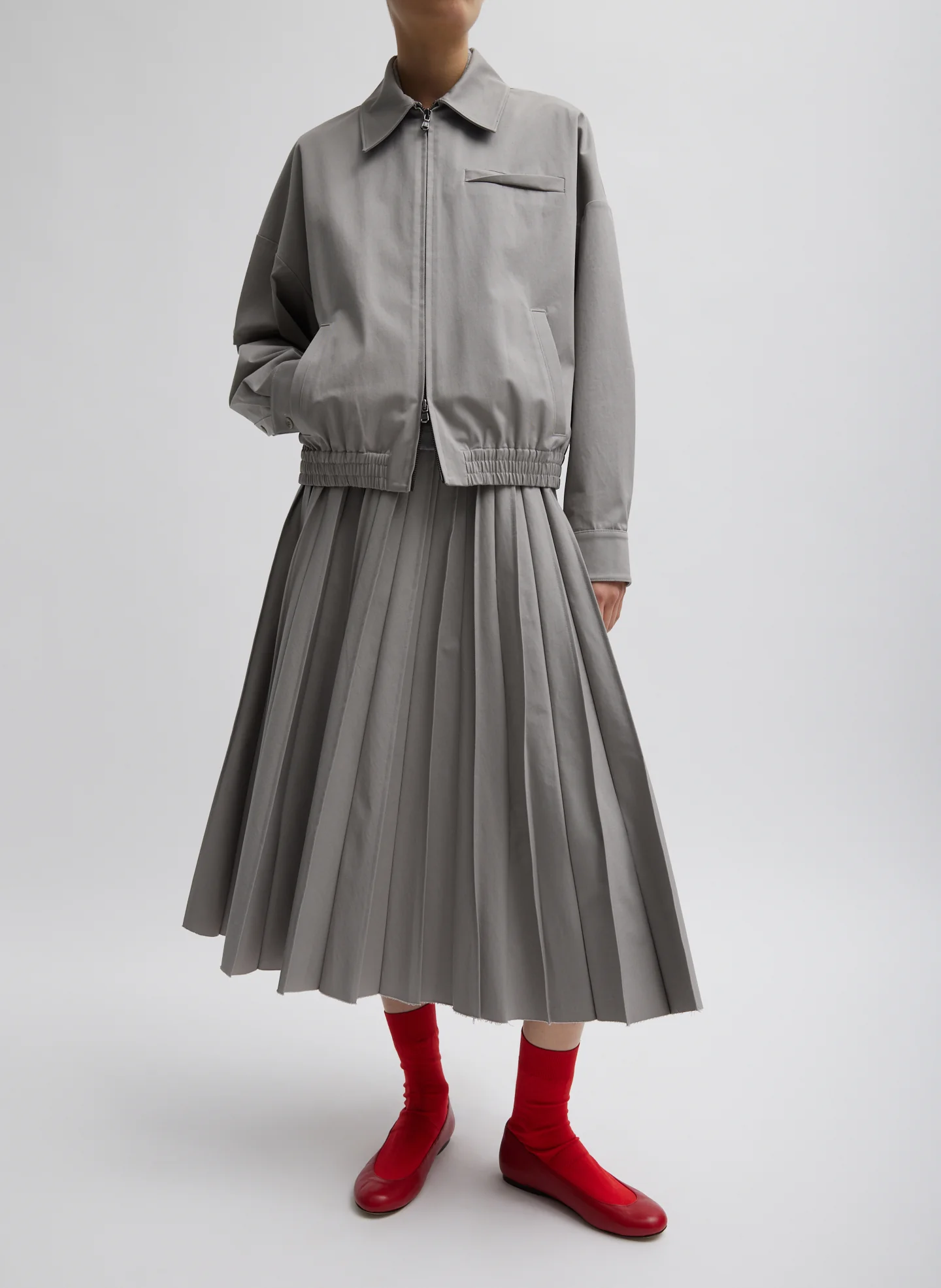 Oliver Cotton Stretch Tricotine Pintucked Skirt - Image 7