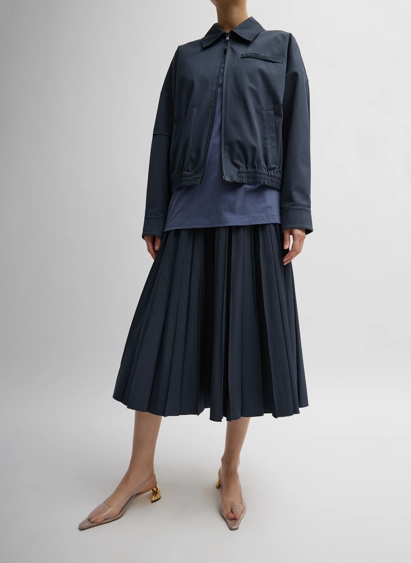 Oliver Cotton Stretch Tricotine Pintucked Skirt - Image 7