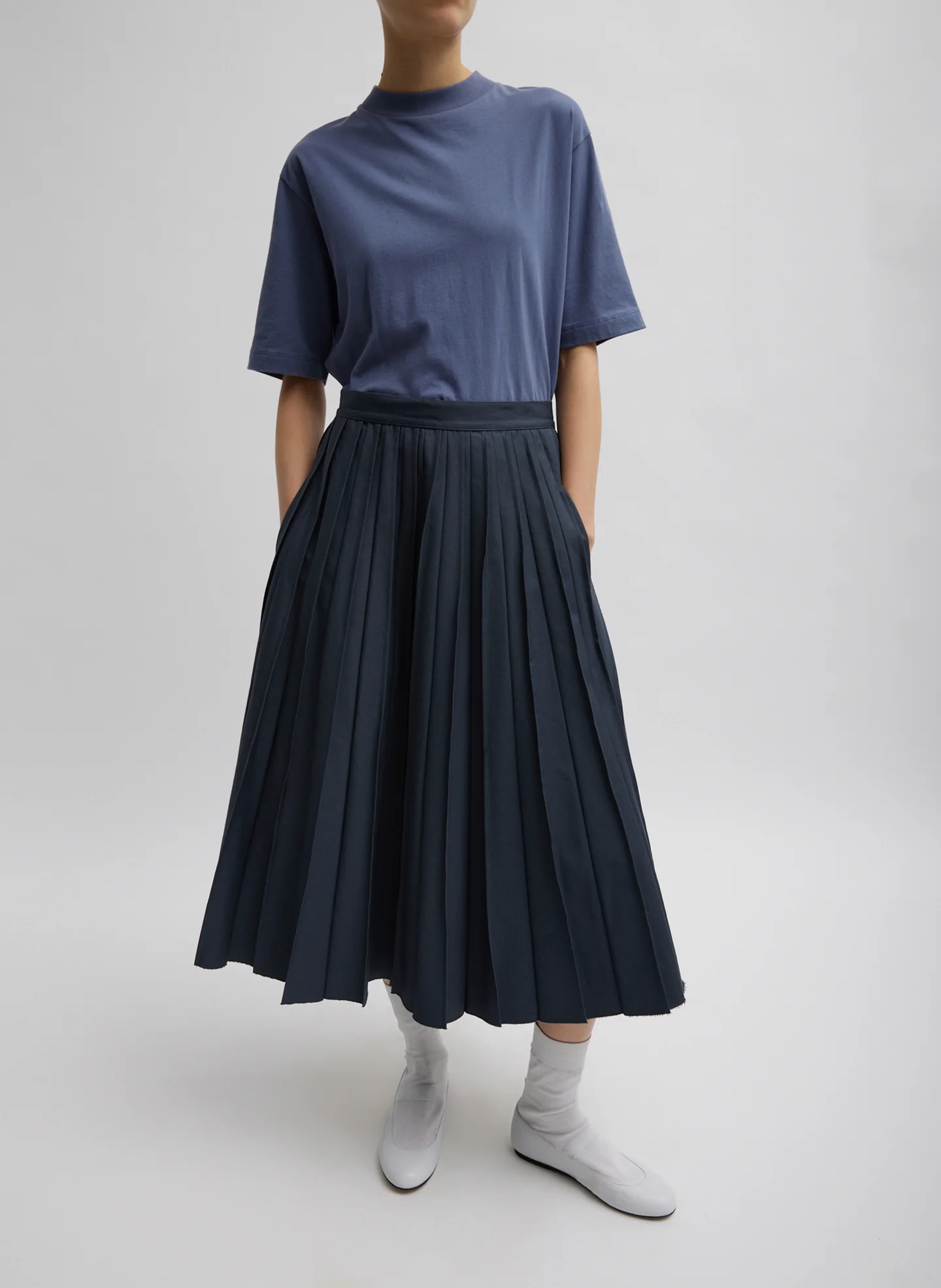 Oliver Cotton Stretch Tricotine Pintucked Skirt - Image 8