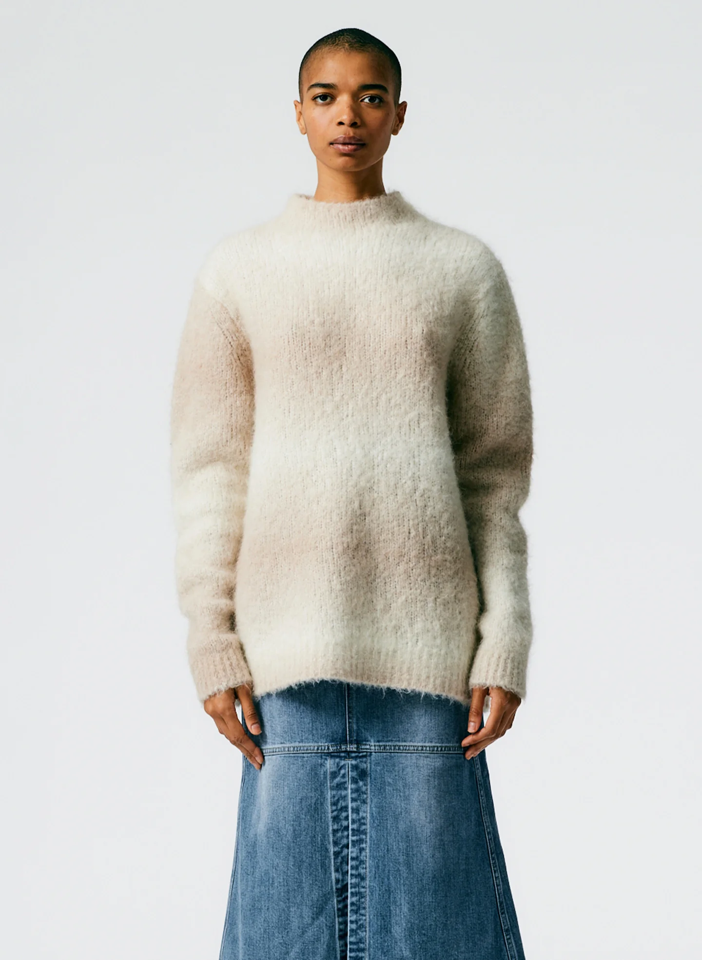 Ombre Superfine Alpaca Funnel Neck Pullover - Image 3