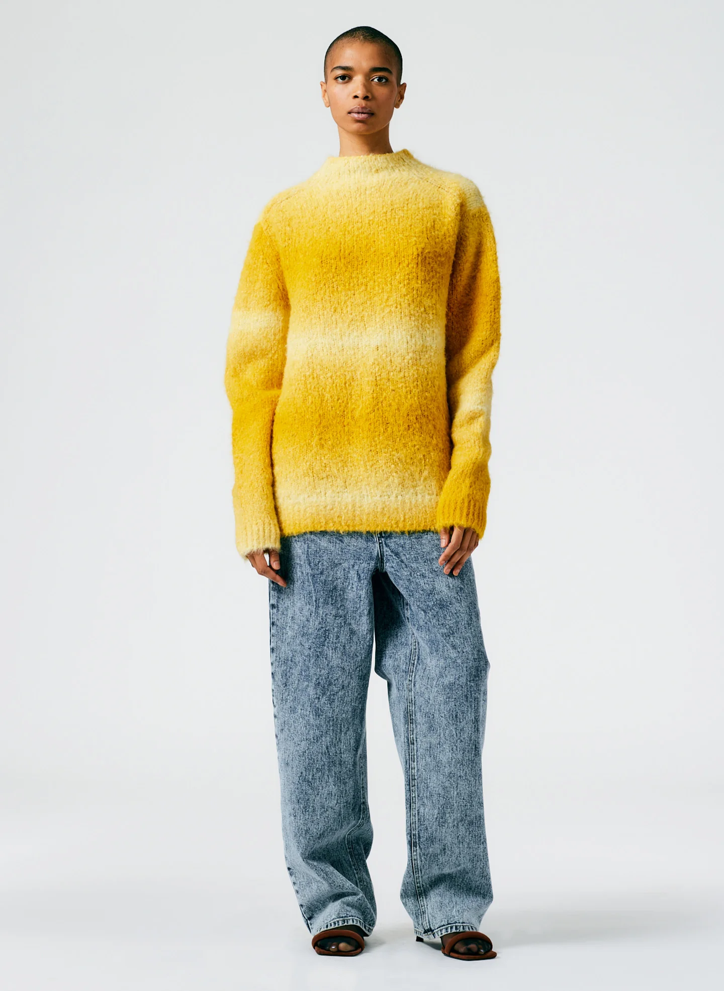 Ombre Superfine Alpaca Funnel Neck Pullover - Image 6