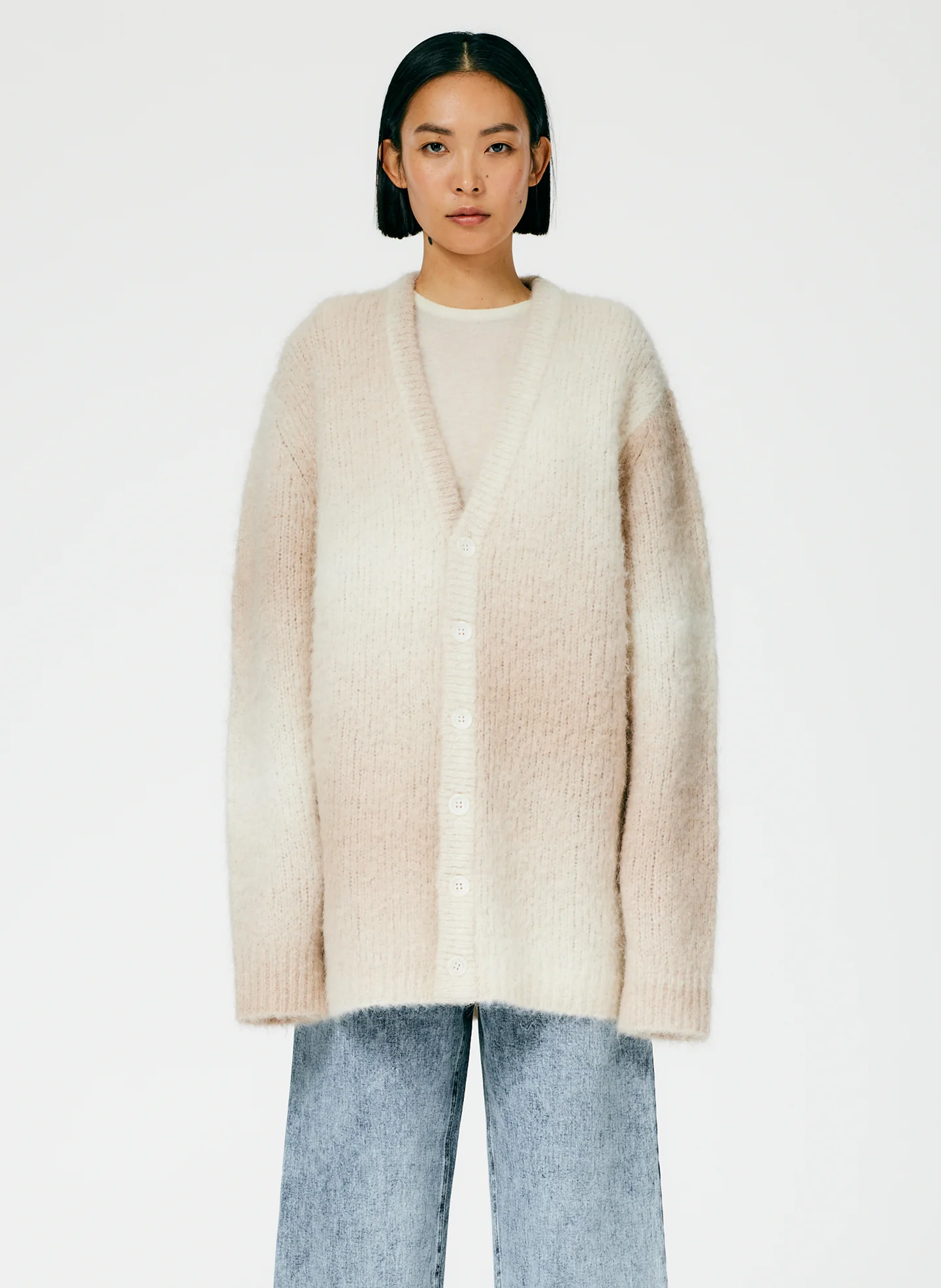 Ombre Superfine Alpaca Grandpa Cardigan - Image 3