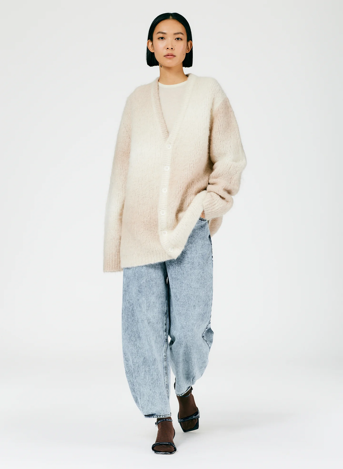 Ombre Superfine Alpaca Grandpa Cardigan - Image 6