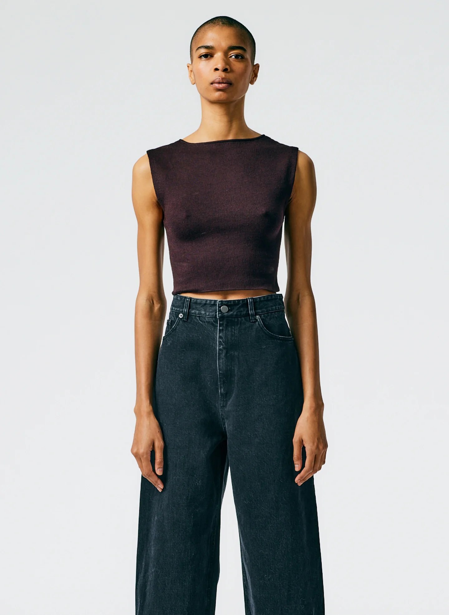 Organic Cotton Tencel Tube Cropped Tank - Image 2