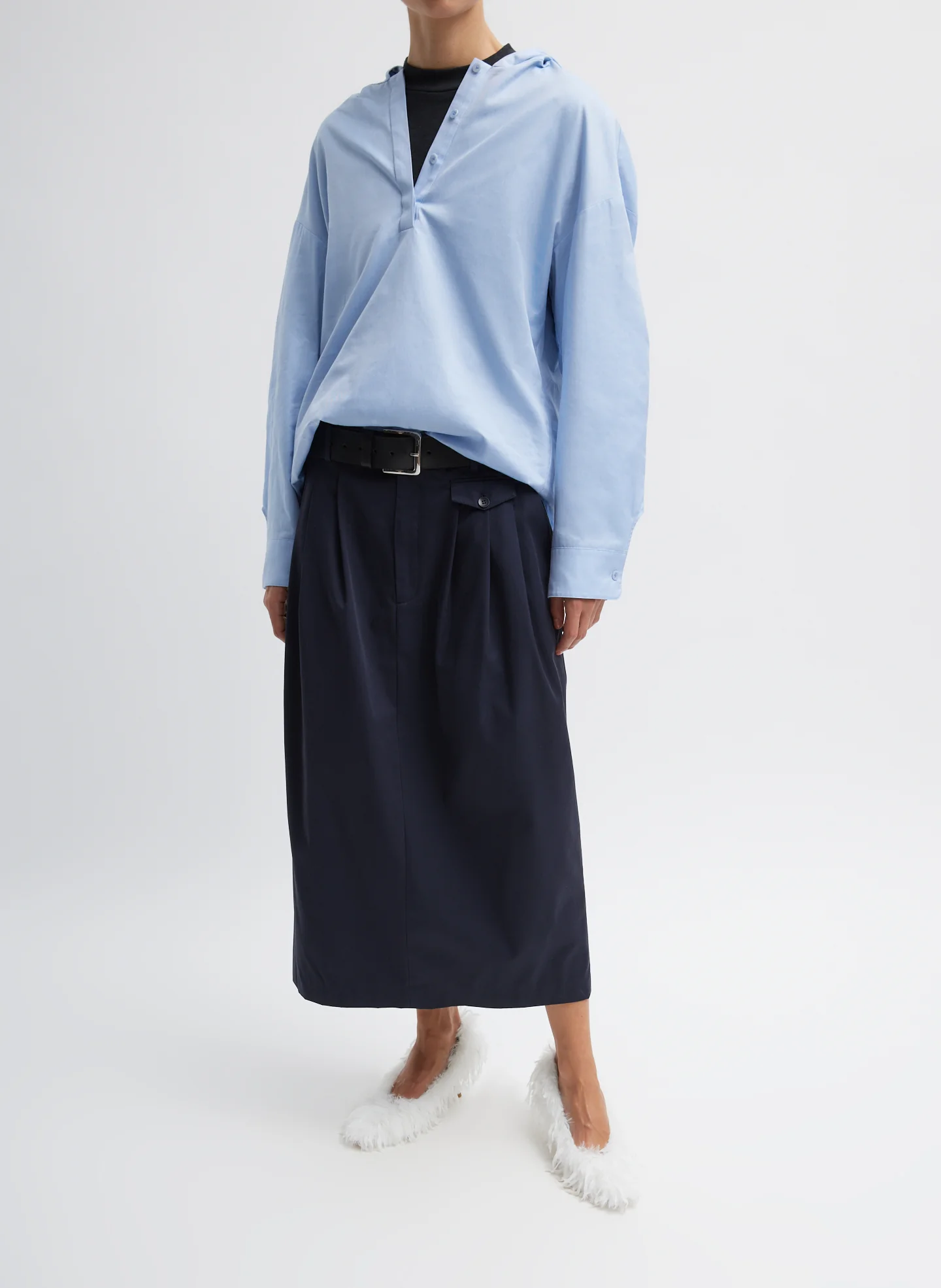 Oxford Shirting Hooded Shirt - Image 4