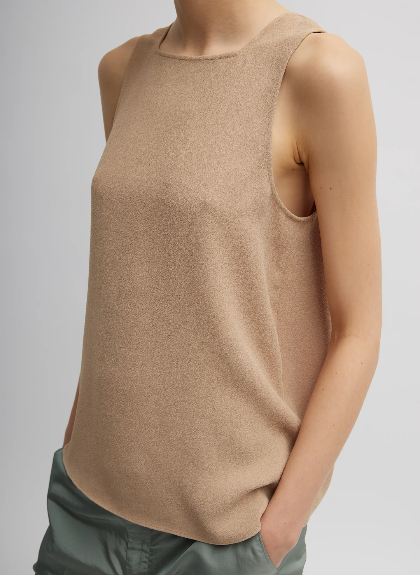 Pebble Sable Square Neck Cross Back Tank