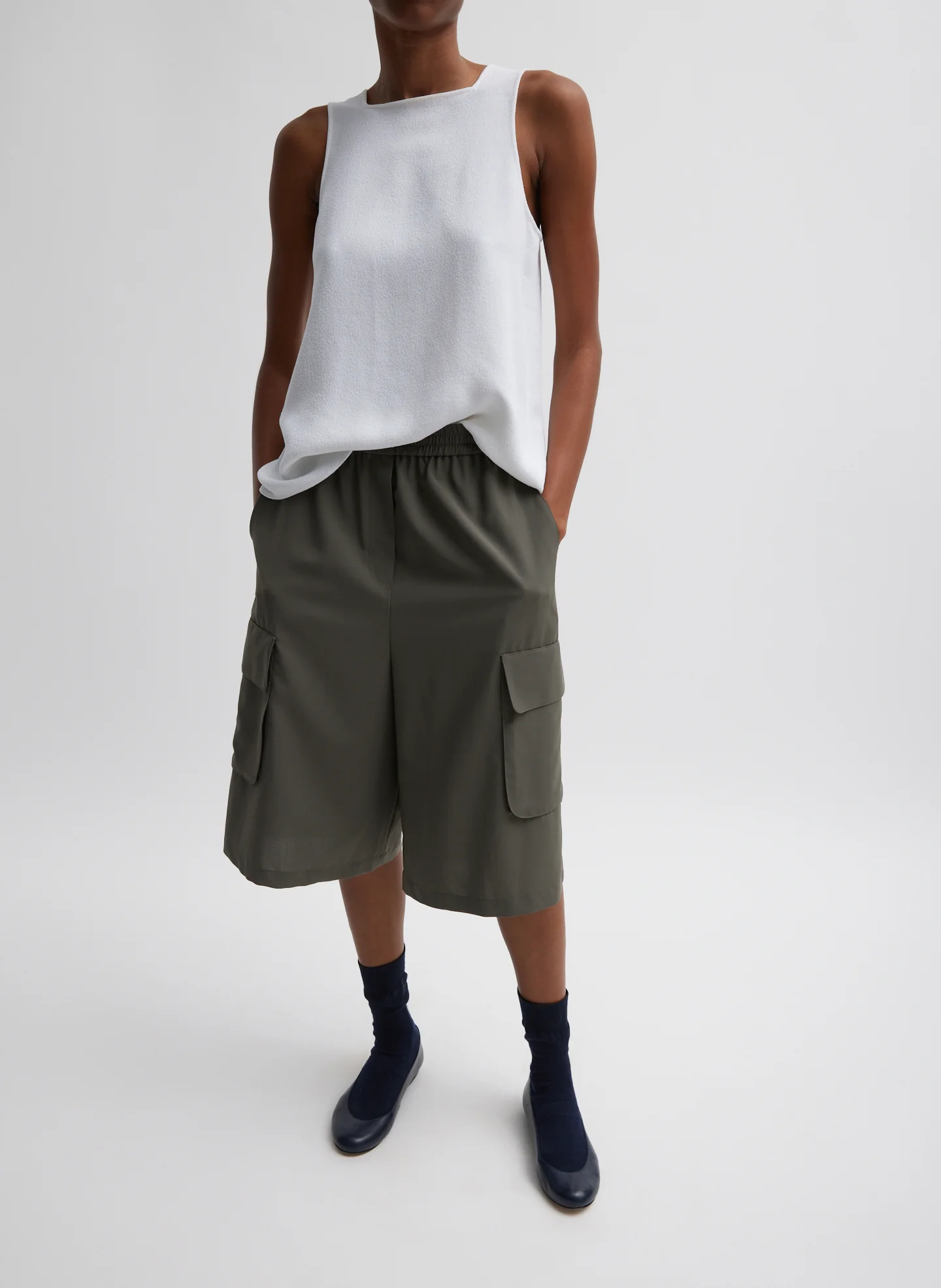 Pebble Sable Square Neck Cross Back Tank - Image 4