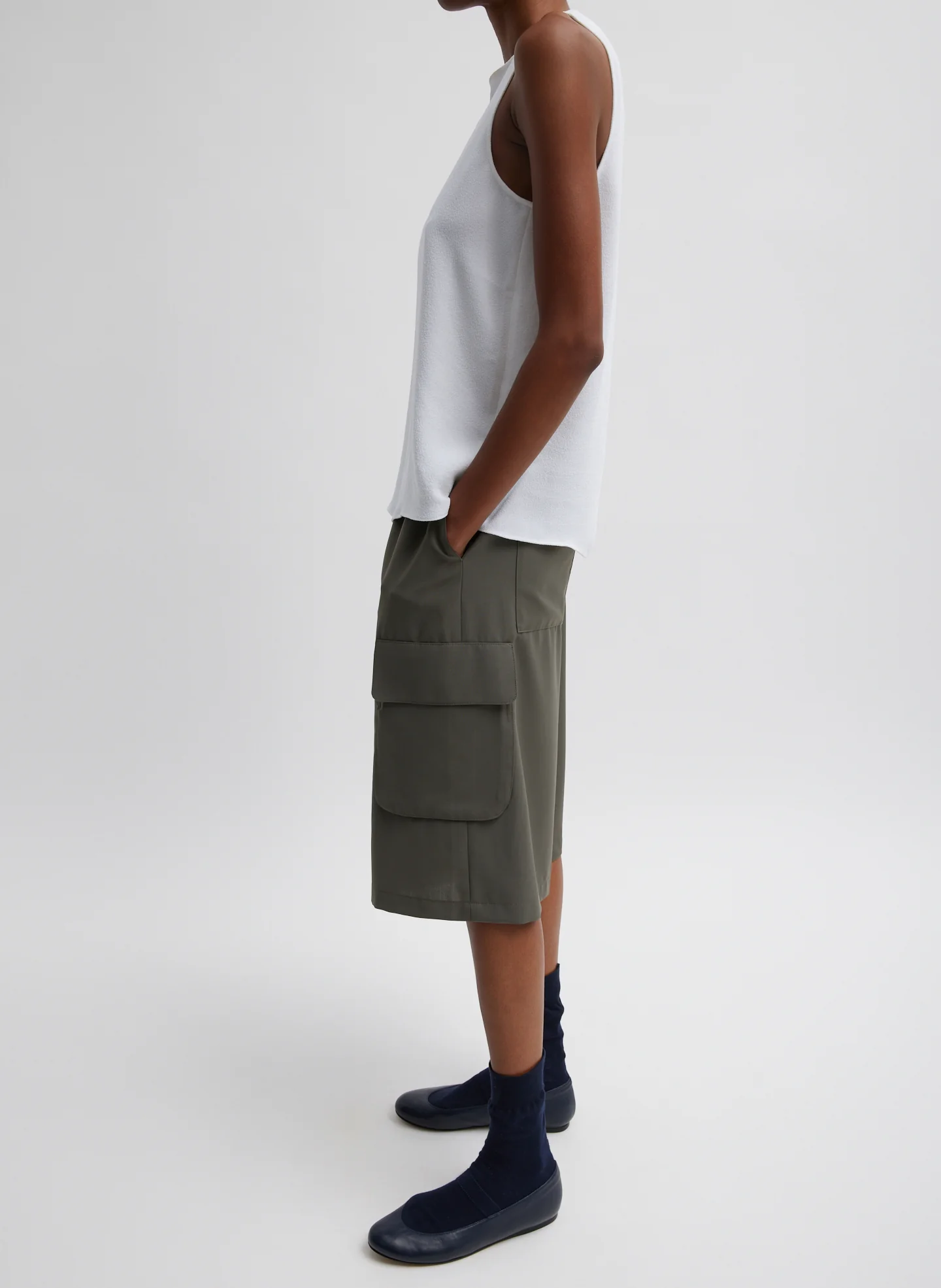 Pebble Sable Square Neck Cross Back Tank - Image 5