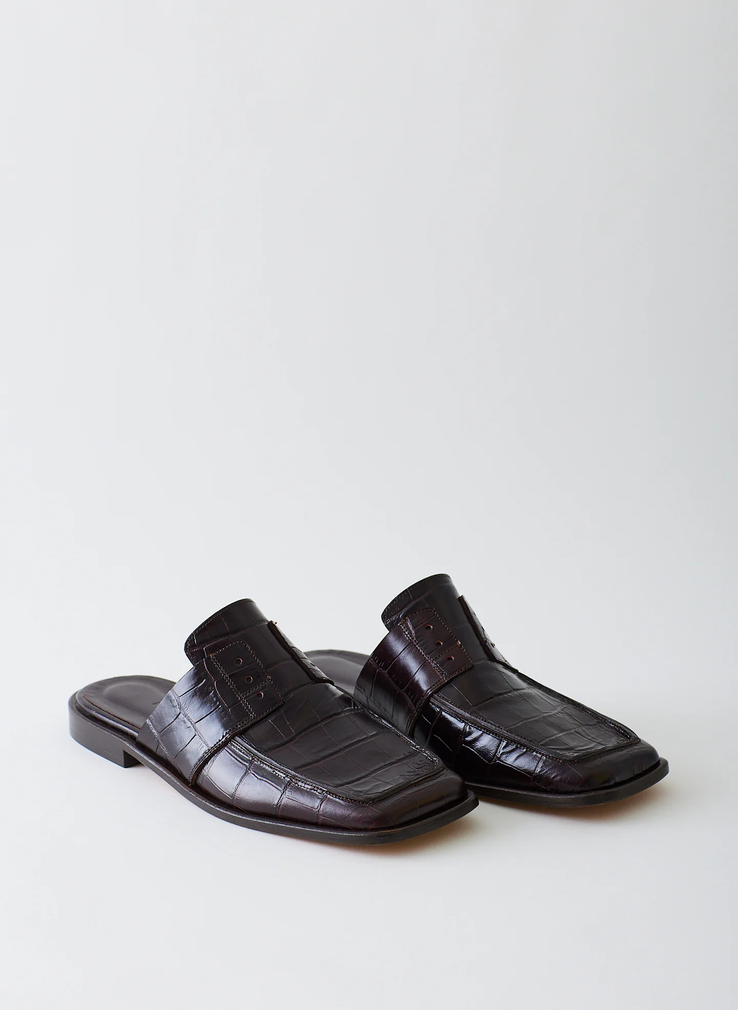 Croc Print Pedro Slide Square Toe Loafer - Image 3