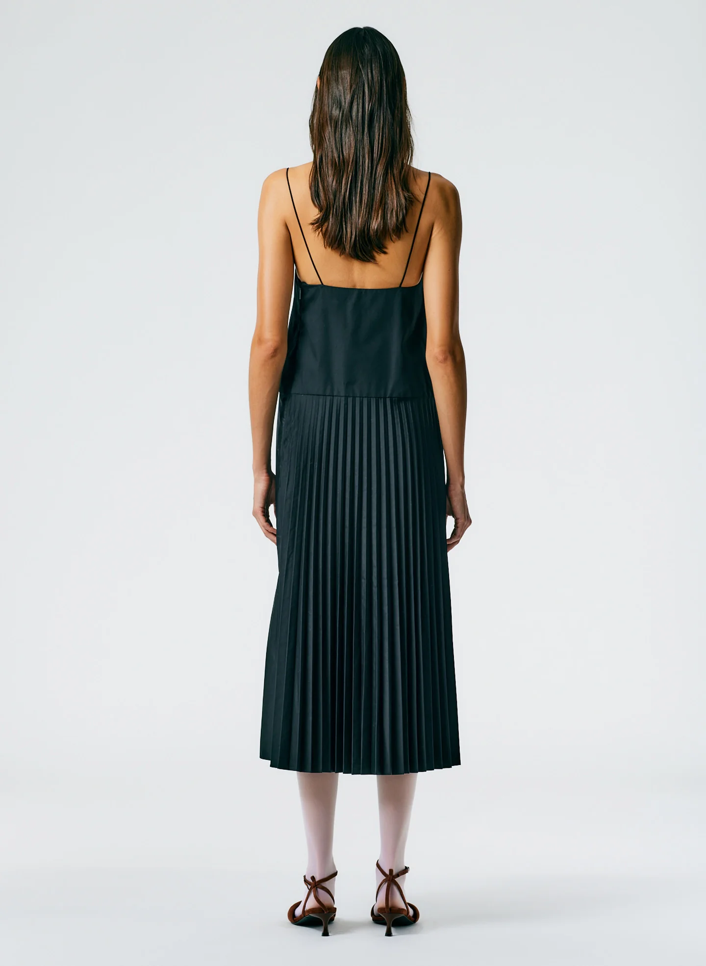 Pleated Cotton Strappy Dress - Image 5