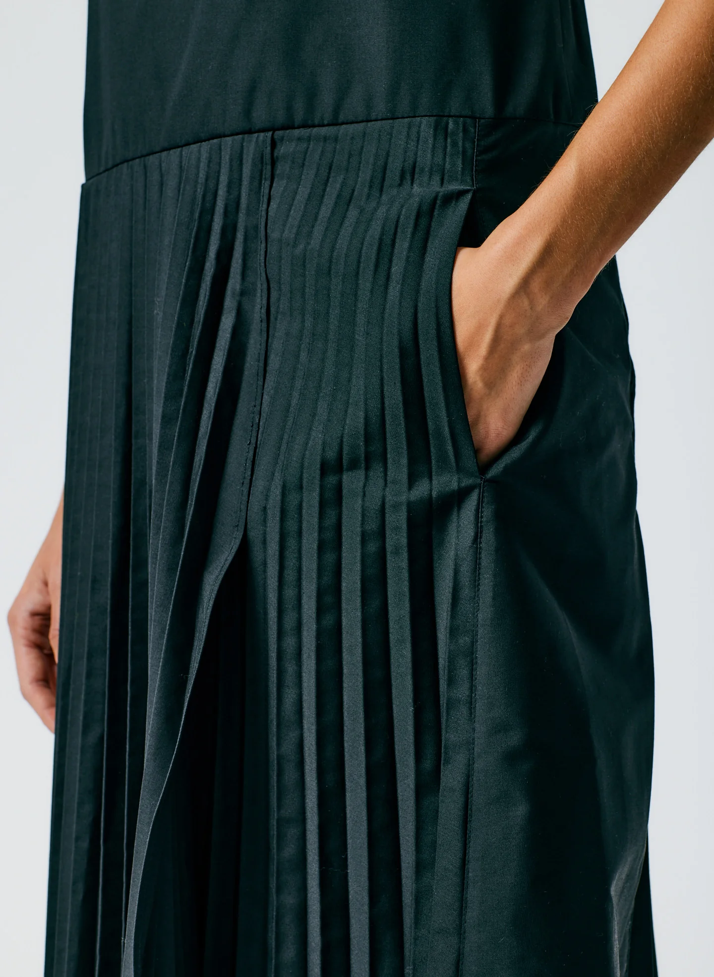 Pleated Cotton Strappy Dress - Image 6