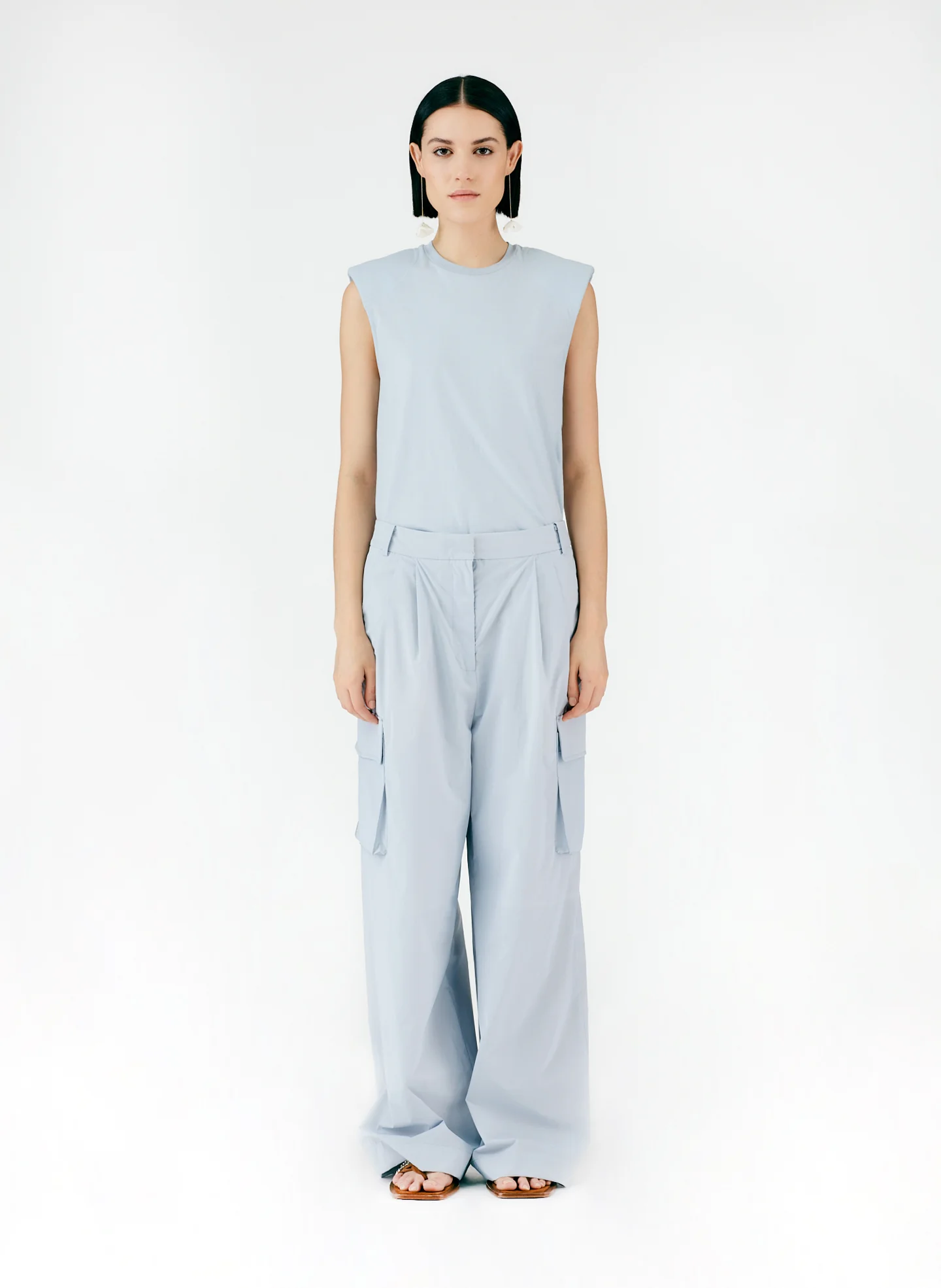 Powder Nylon Pleated Cargo Stella Pant - Image 2