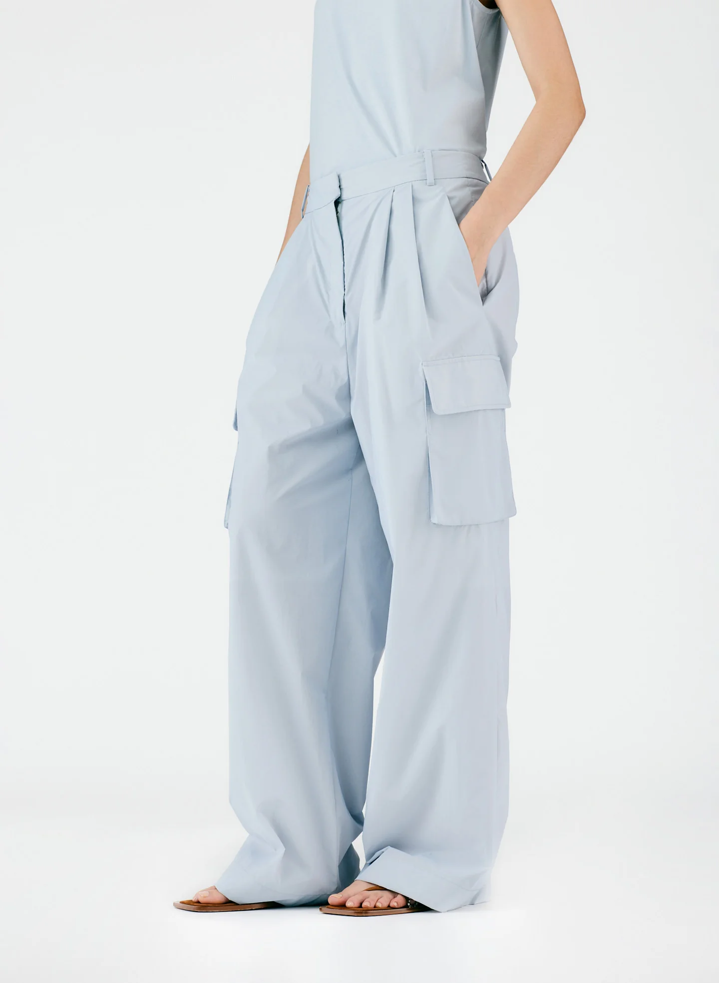 Powder Nylon Pleated Cargo Stella Pant - Image 7