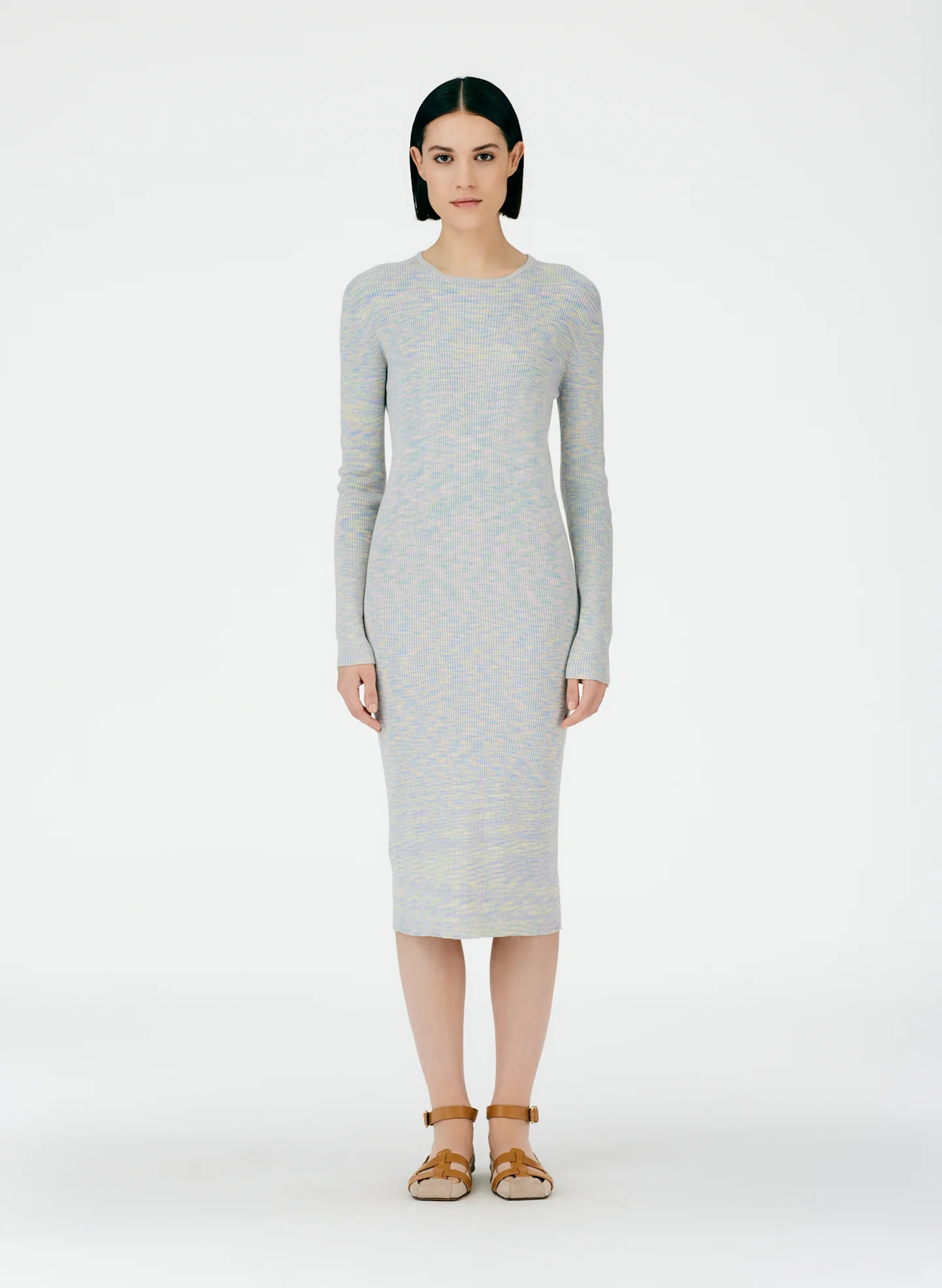 Printed Combed Cotton Crewneck Shift Dress