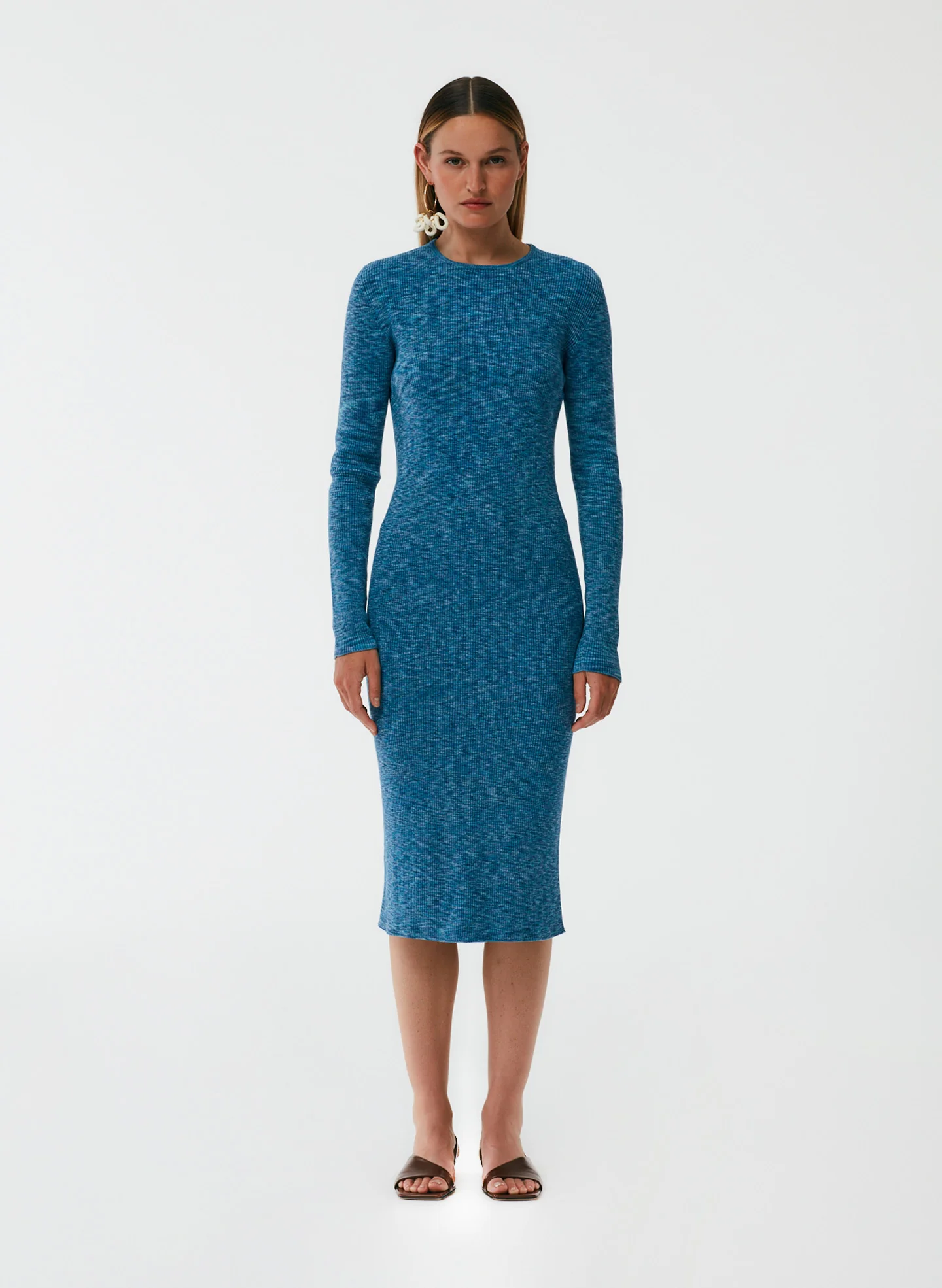 Printed Combed Cotton Crewneck Shift Dress