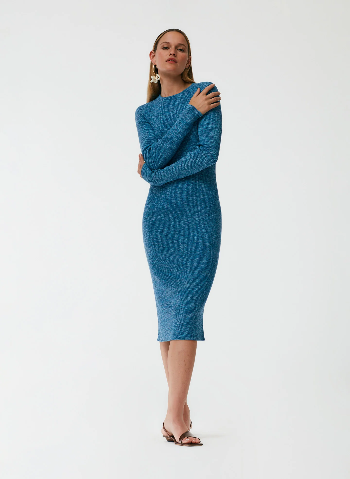 Printed Combed Cotton Crewneck Shift Dress - Image 5