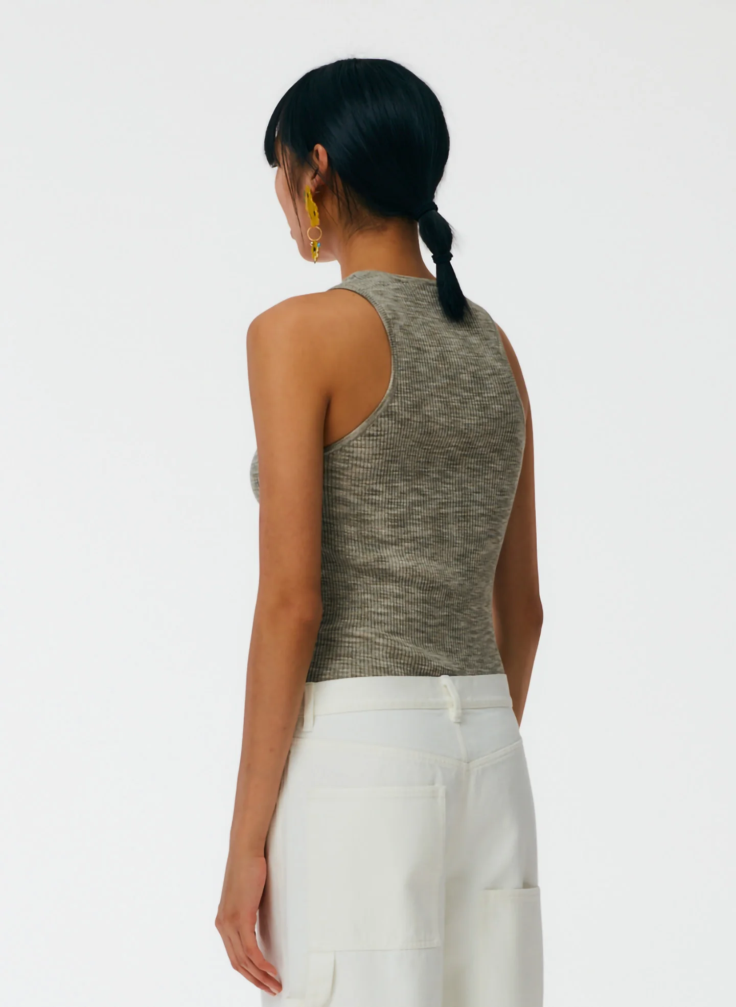 Printed Combed Cotton Ribbed Sweater Tank - Image 3