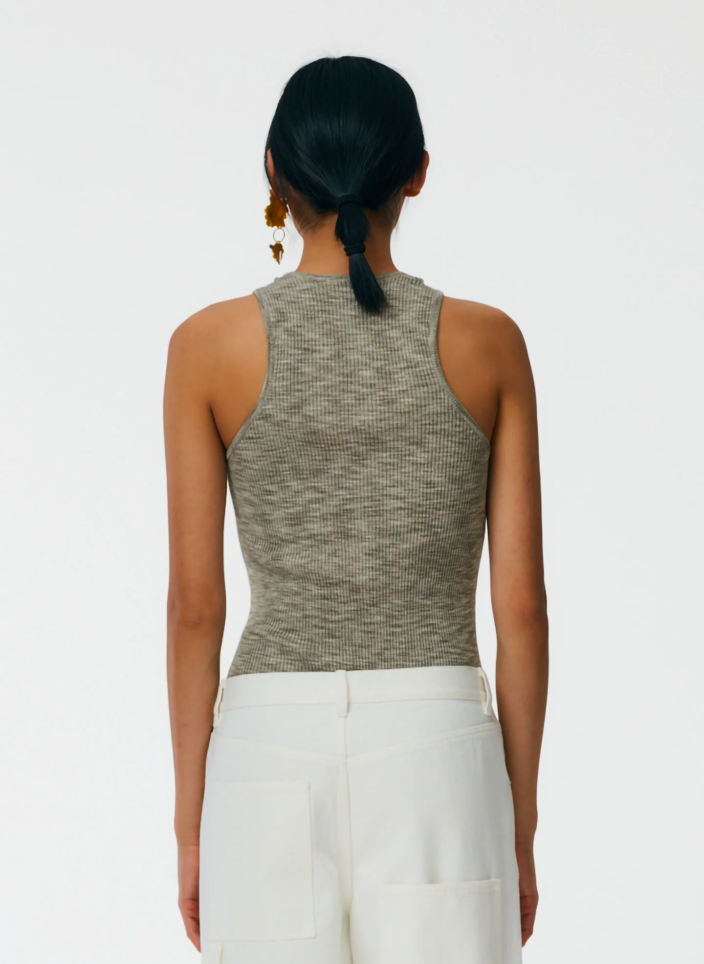 Printed Combed Cotton Ribbed Sweater Tank - Image 4