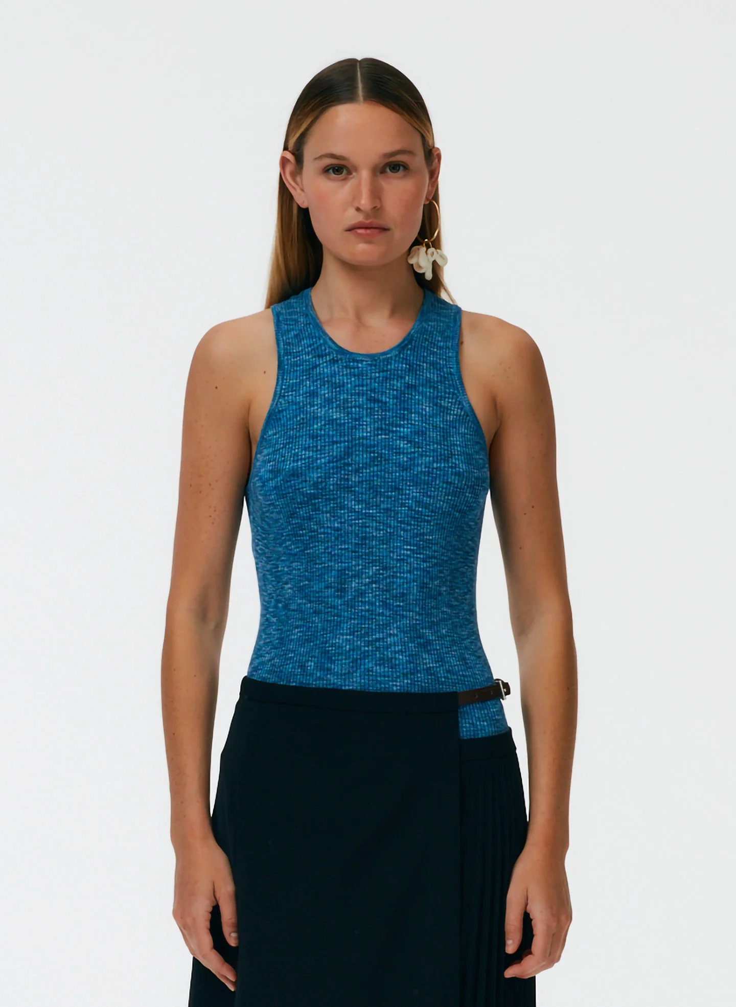 Printed Combed Cotton Ribbed Sweater Tank - Image 7