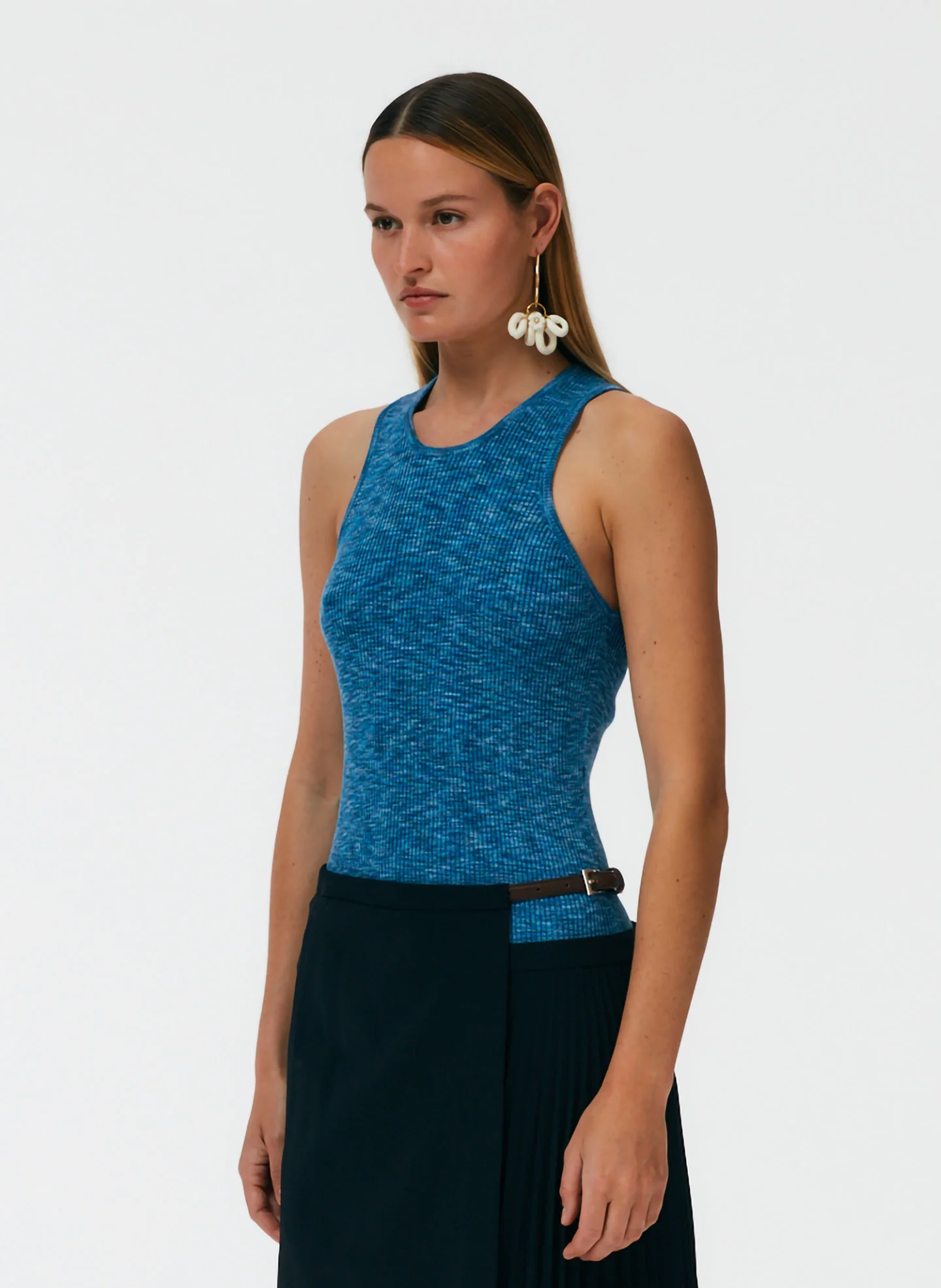 Printed Combed Cotton Ribbed Sweater Tank - Image 8