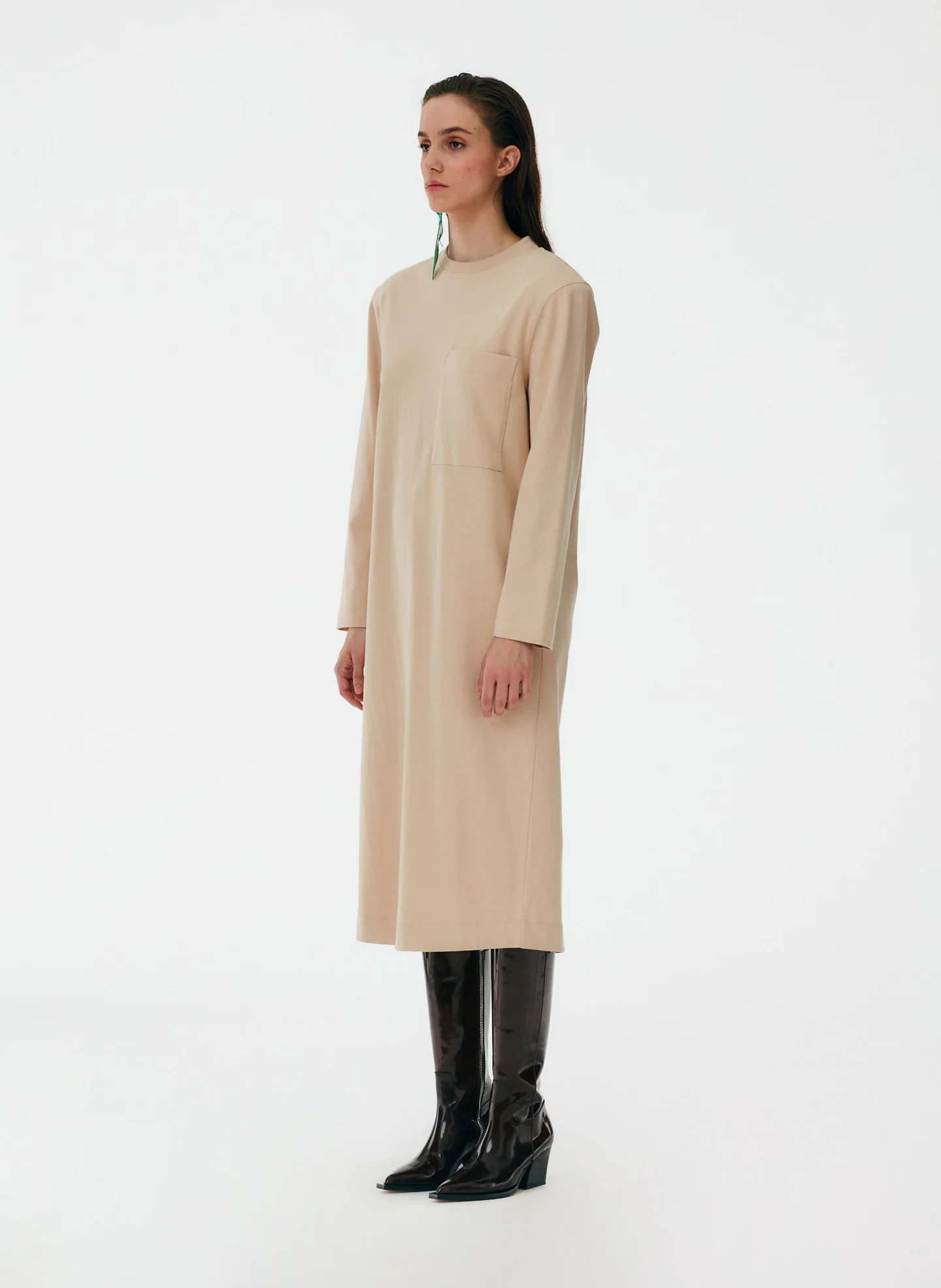 Punto Milano Long Sleeve Shoulder Pad T-Shirt Dress - Image 7