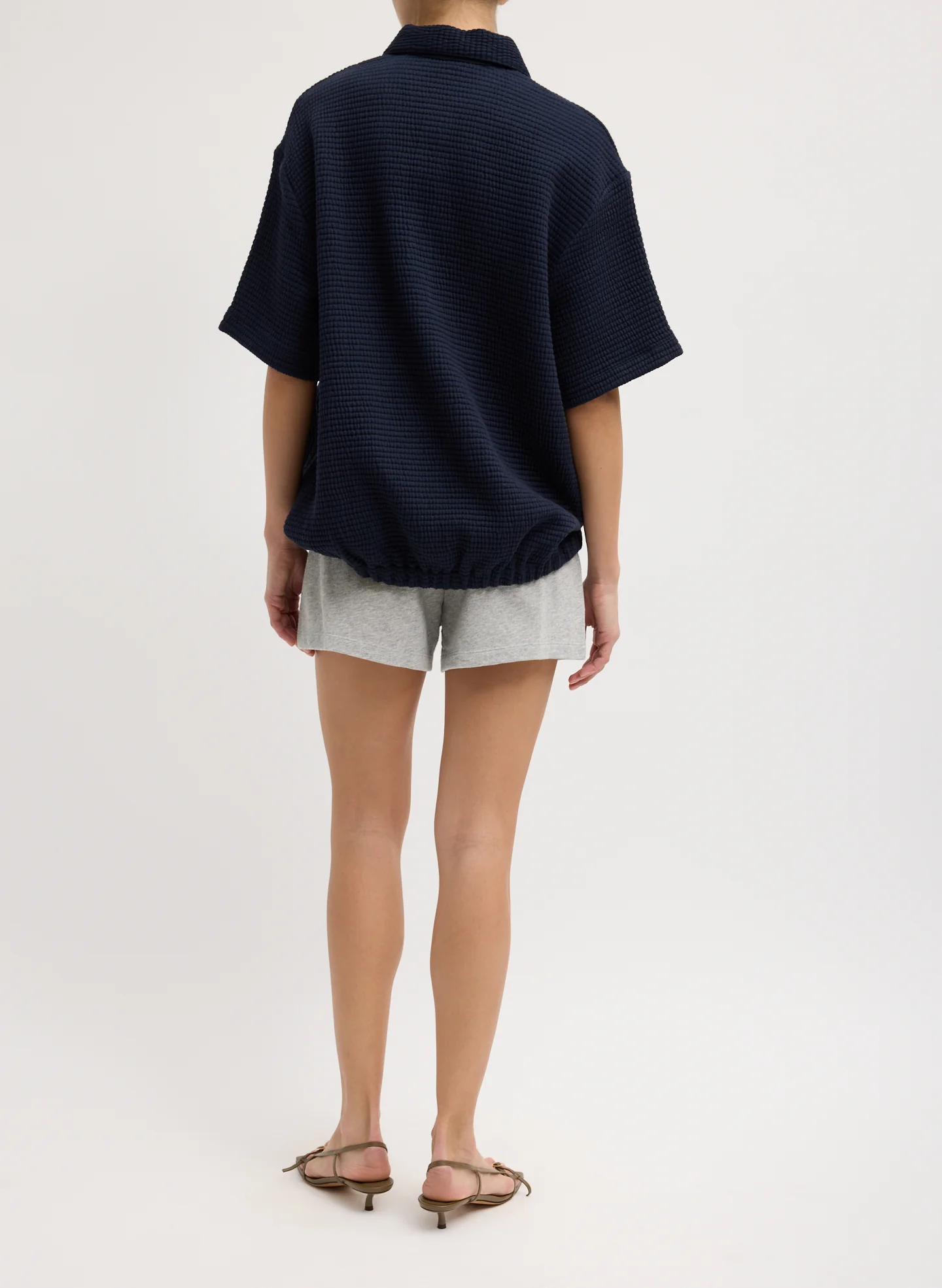 Quilted Waffle Polo Tunic Top - Image 5
