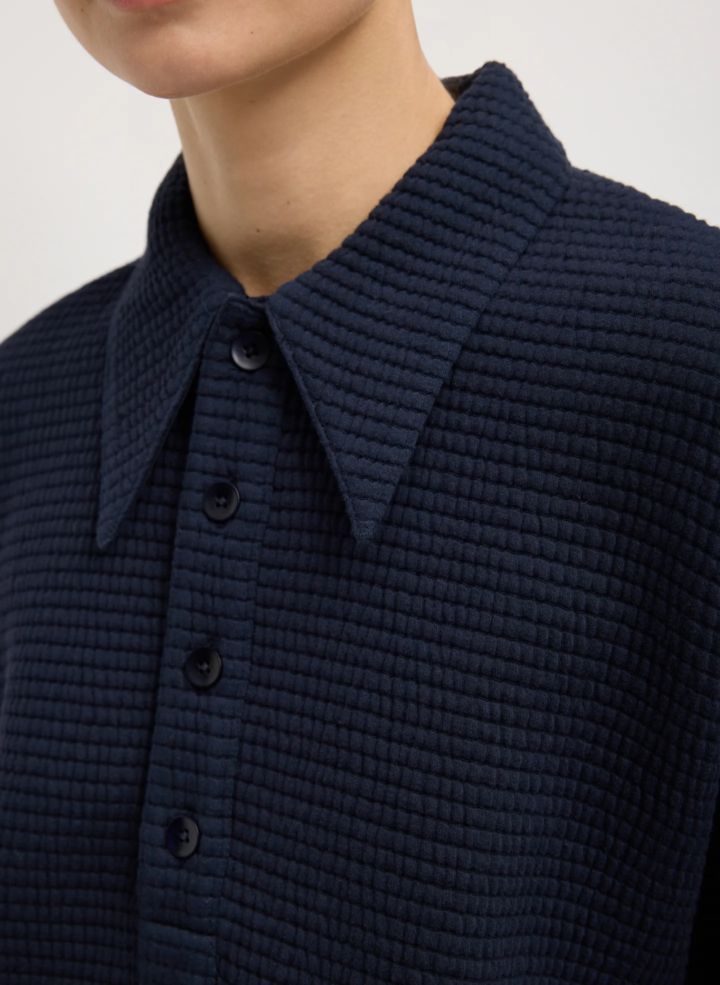 Quilted Waffle Polo Tunic Top - Image 9