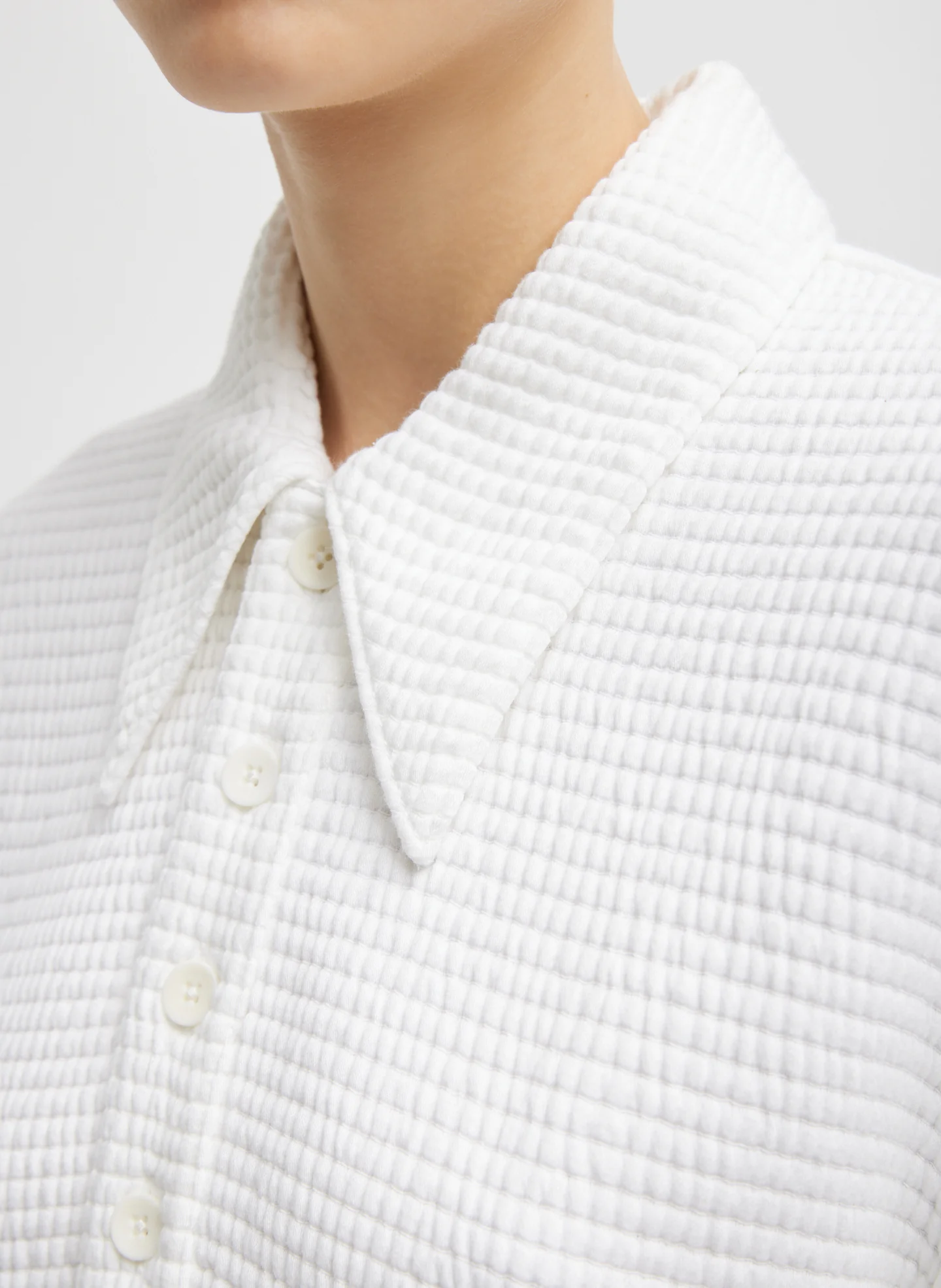 Quilted Waffle Polo Tunic Top - Image 2