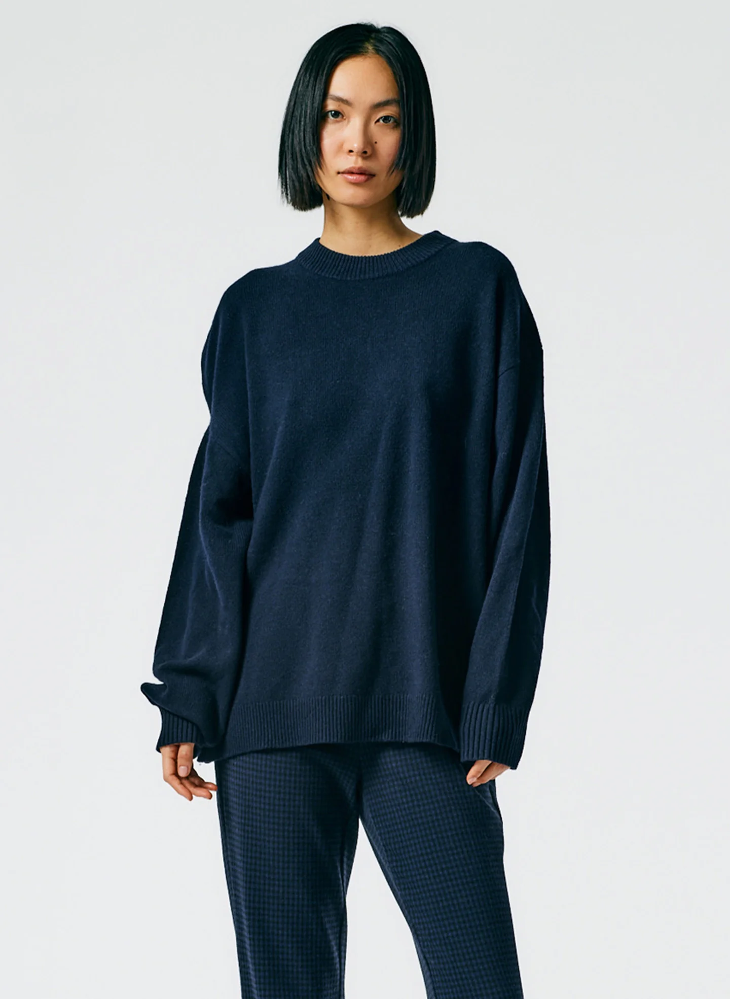 Recycled Cashmere Carre Crewneck Pullover