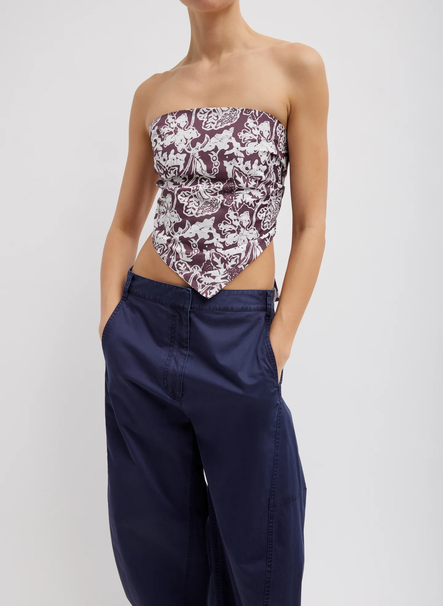 Recycled Nylon Batik Strapless Bandeau - Image 3