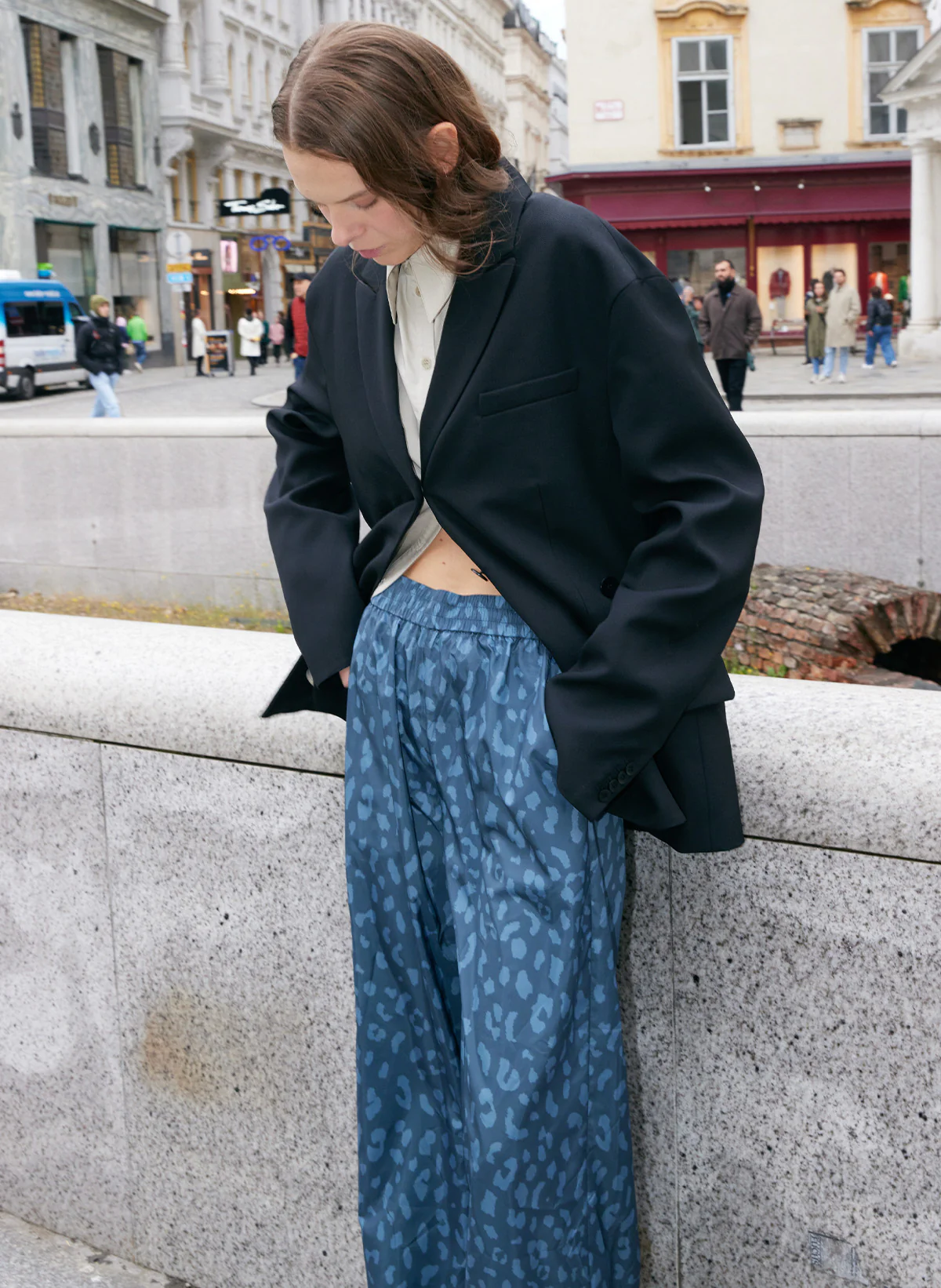 Recycled Sporty Nylon Cheetah Wide Leg Pull On Pant - Image 2