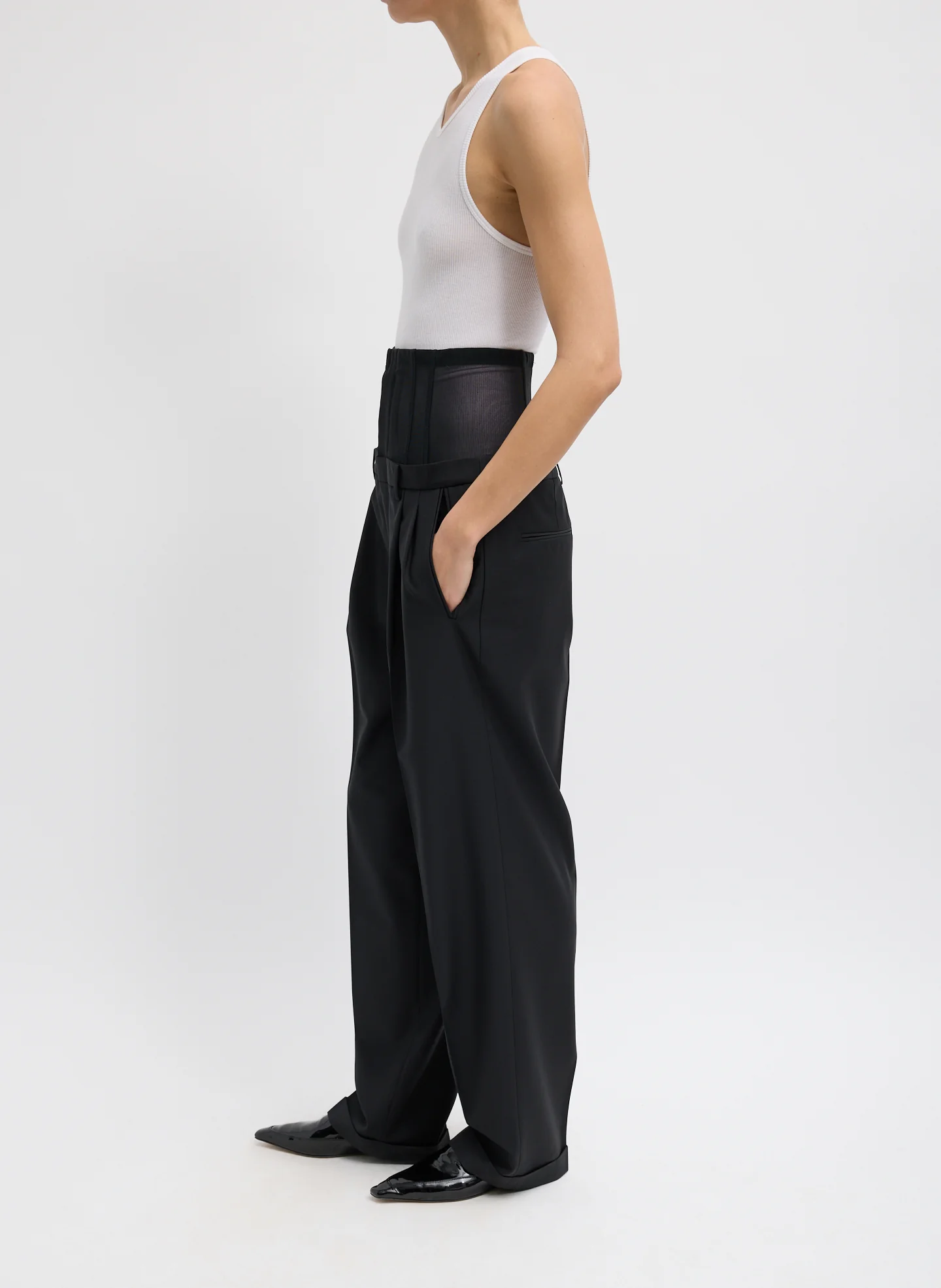 Recycled Tropical Wool Corset Trouser - Image 3