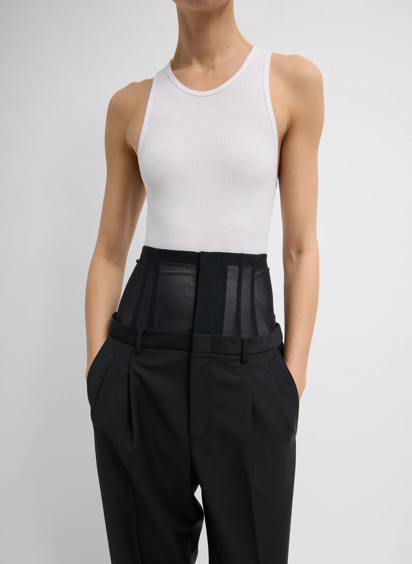 Recycled Tropical Wool Corset Trouser - Image 5