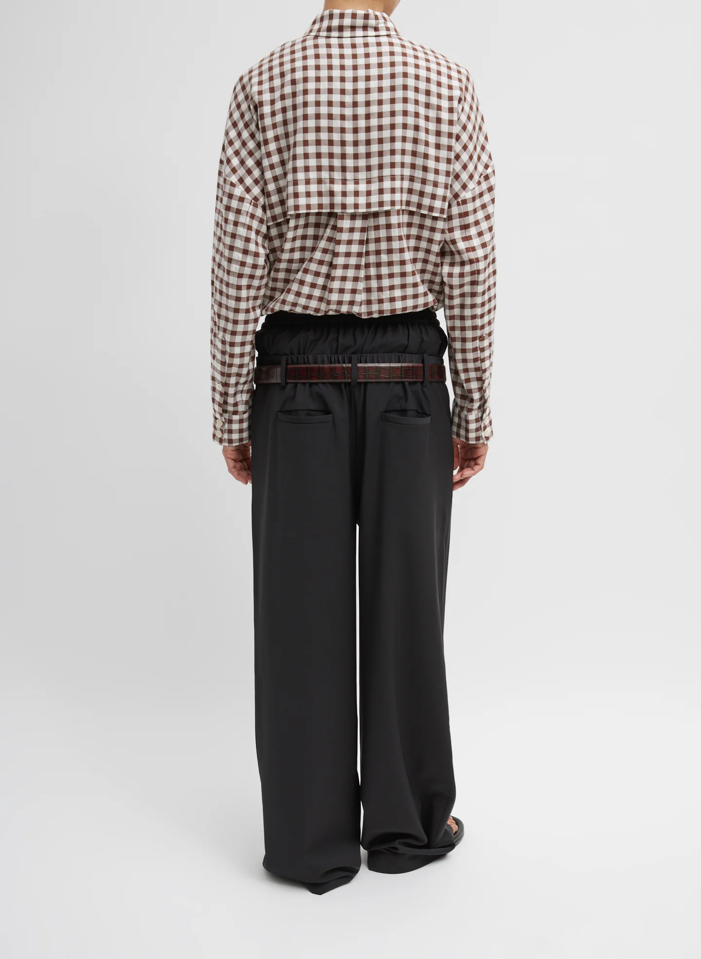 Recycled Tropical Wool Double Waist Boxer Trouser - Image 7