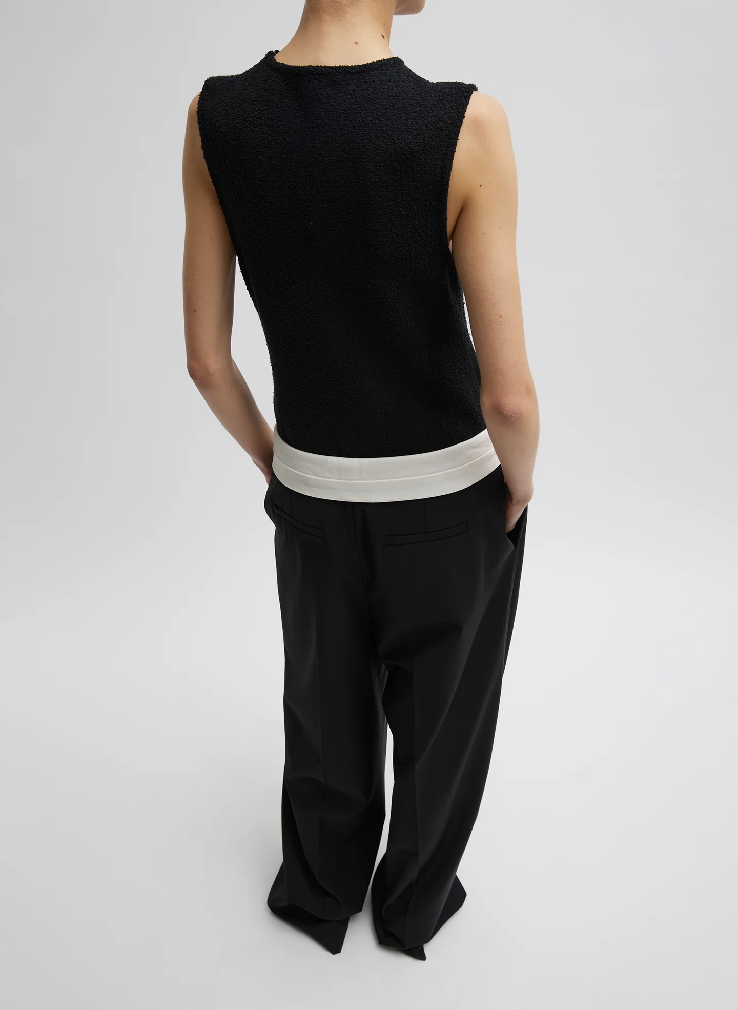 Recycled Tropical Wool Fold Over Pant - Image 4