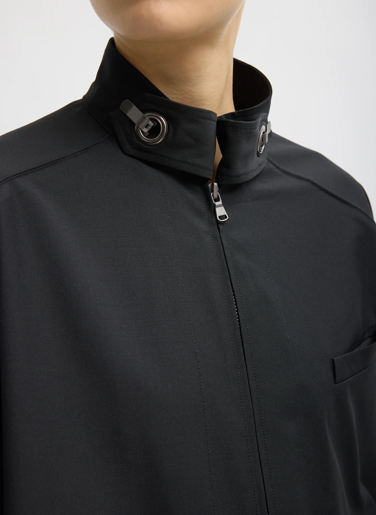 Recycled Tropical Wool Moto Bomber - Image 4