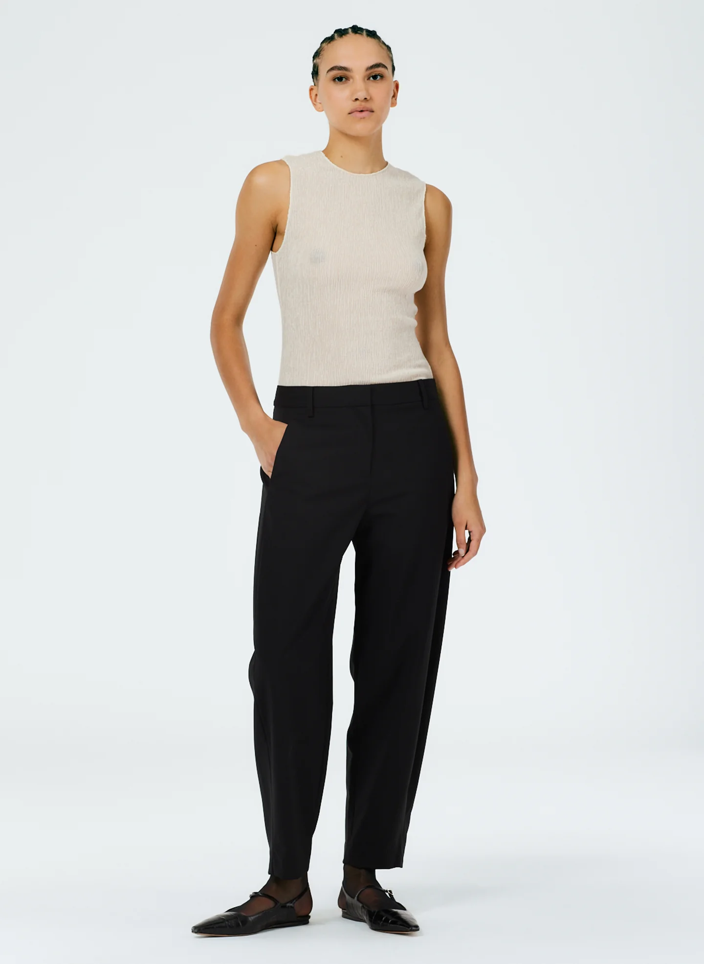 Tropical Wool Sculpted Trouser