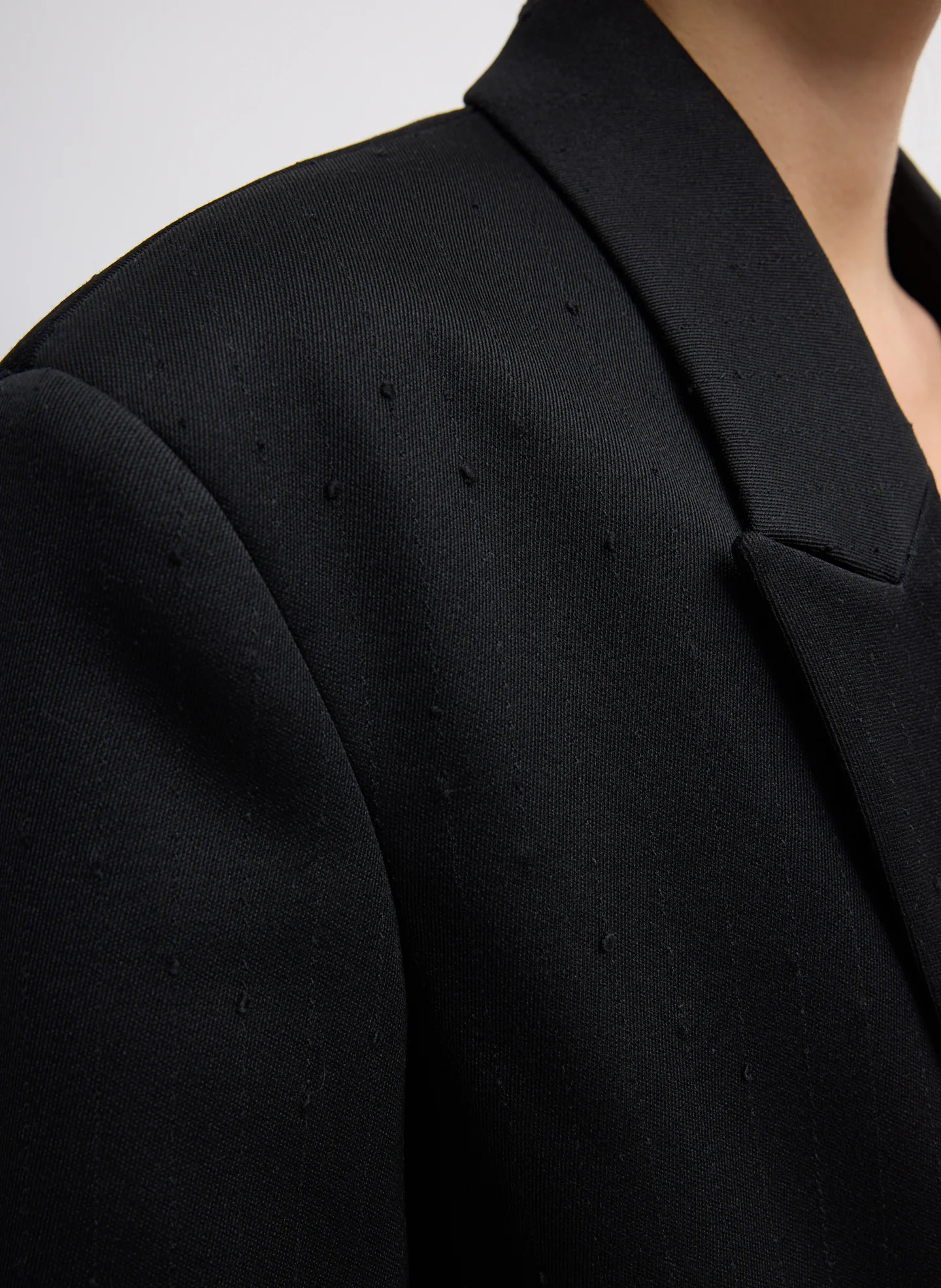 Refined Wool Slub Blazer With Cut Out Organza Back - Image 6