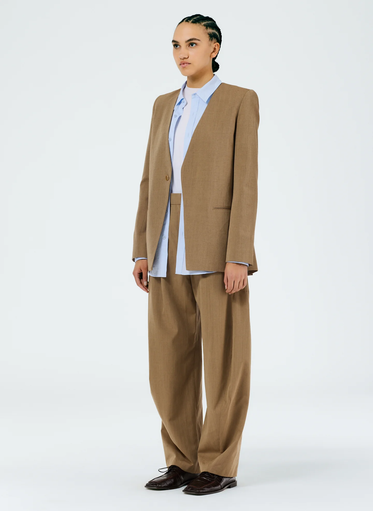 Refined Wool Tricotine Suiting Blazer - Image 4