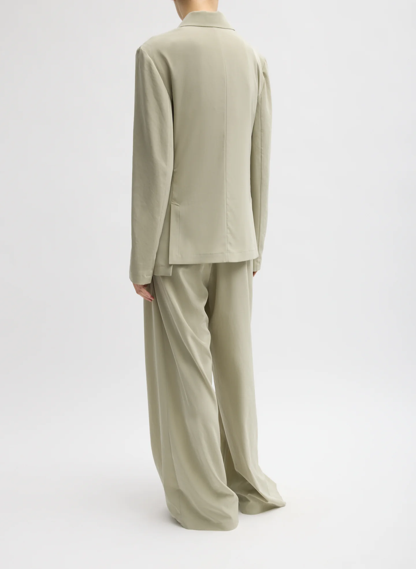Relaxed Suiting Asymmetrical Wrap Blazer - Image 4