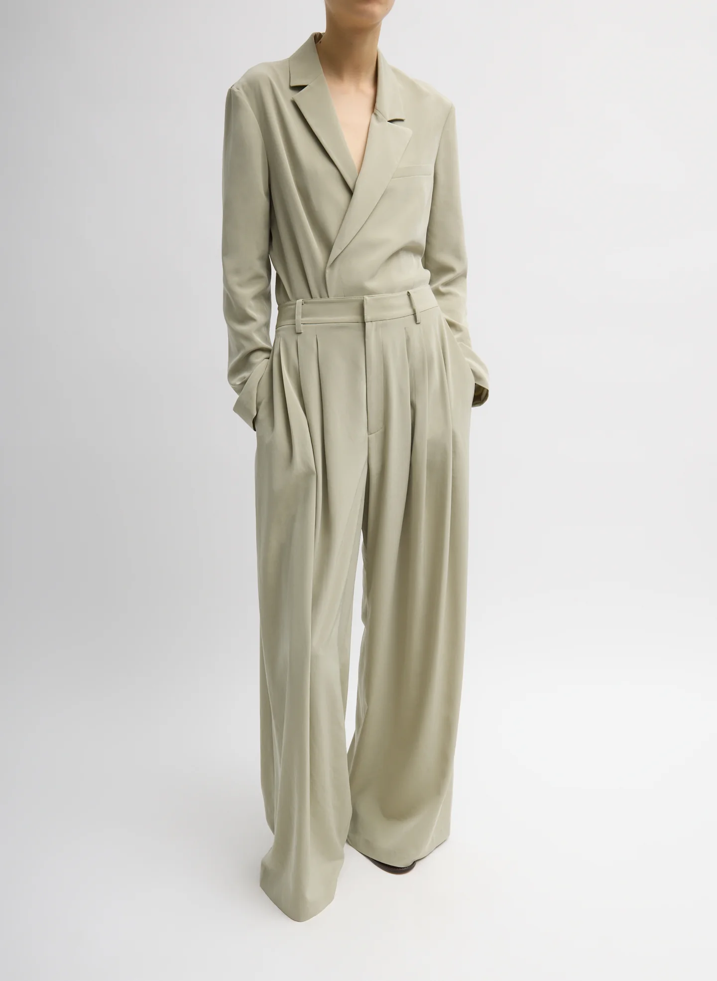 Relaxed Suiting Asymmetrical Wrap Blazer - Image 5