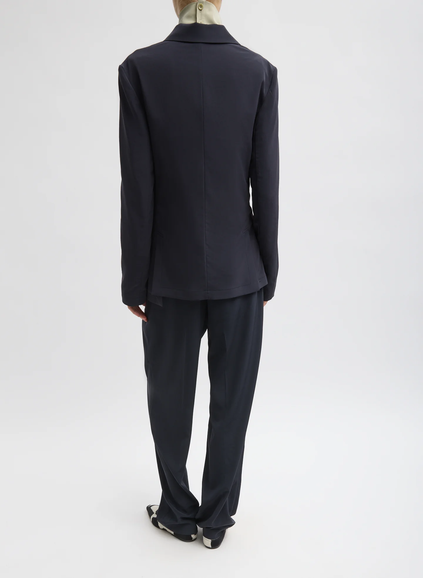 Relaxed Suiting Asymmetrical Wrap Blazer - Image 4