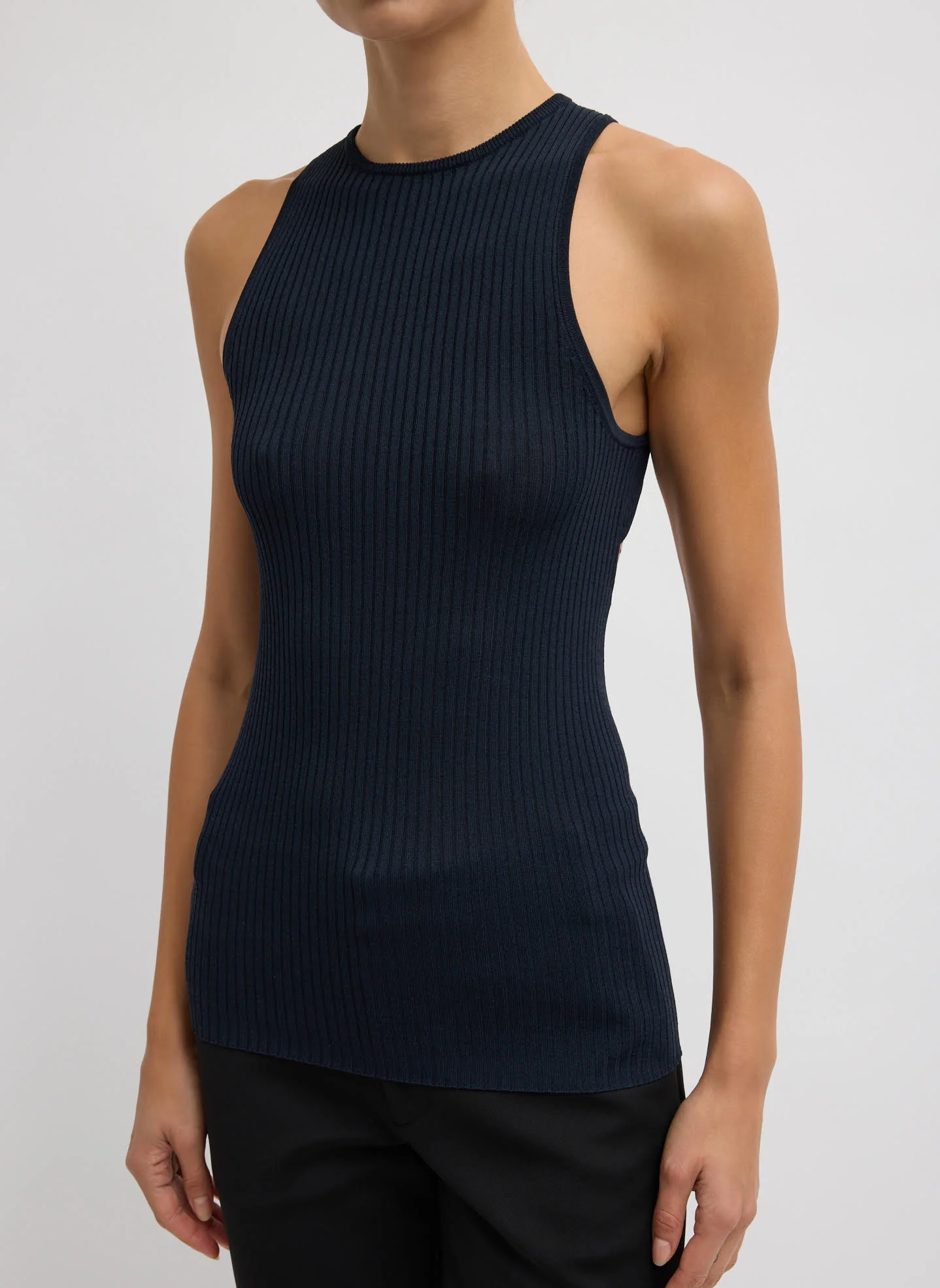 Ribbed Sweater Cut Out Tank