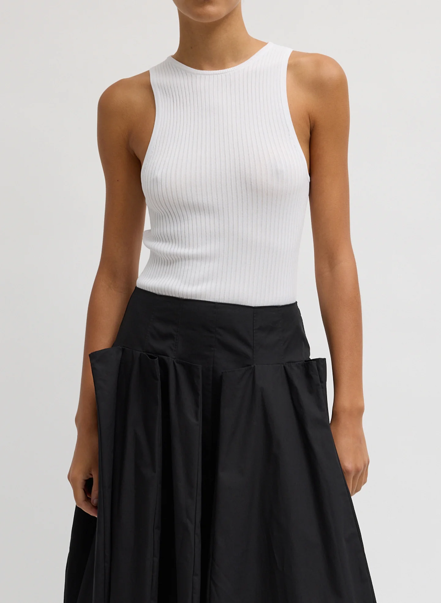 Ribbed Sweater Cut Out Tank